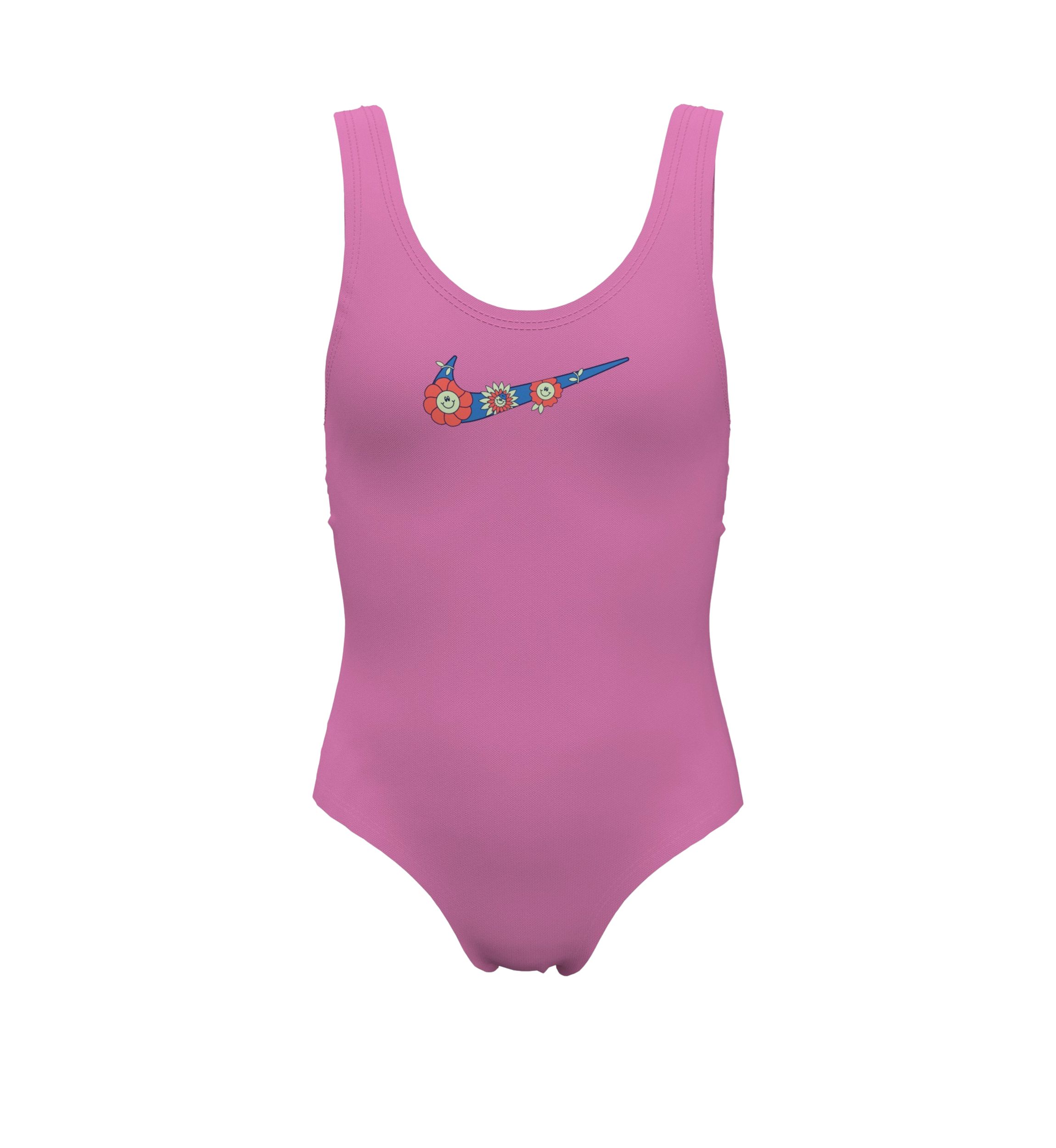 Girls 7-16 Multi Logo U-Back One Piece Swimsuit