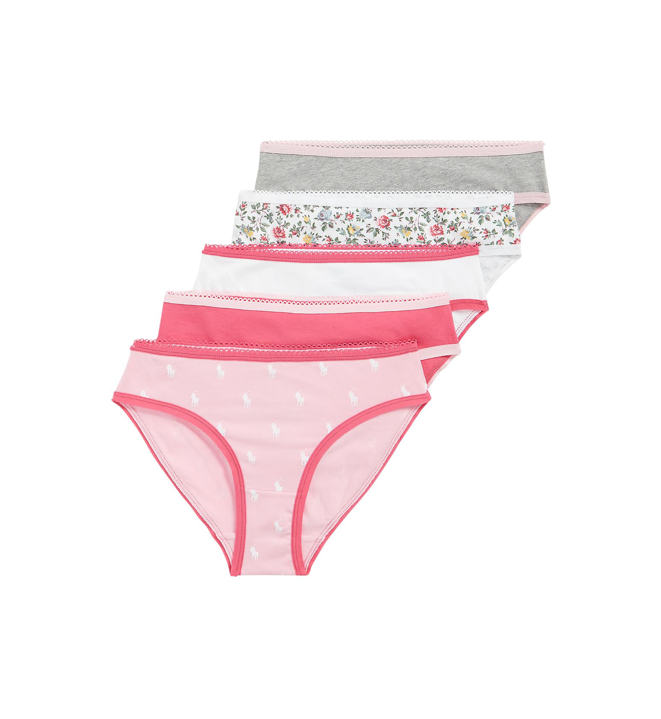 Girls 7-16 Printed Bikini Brief Underwear - 5 Pack