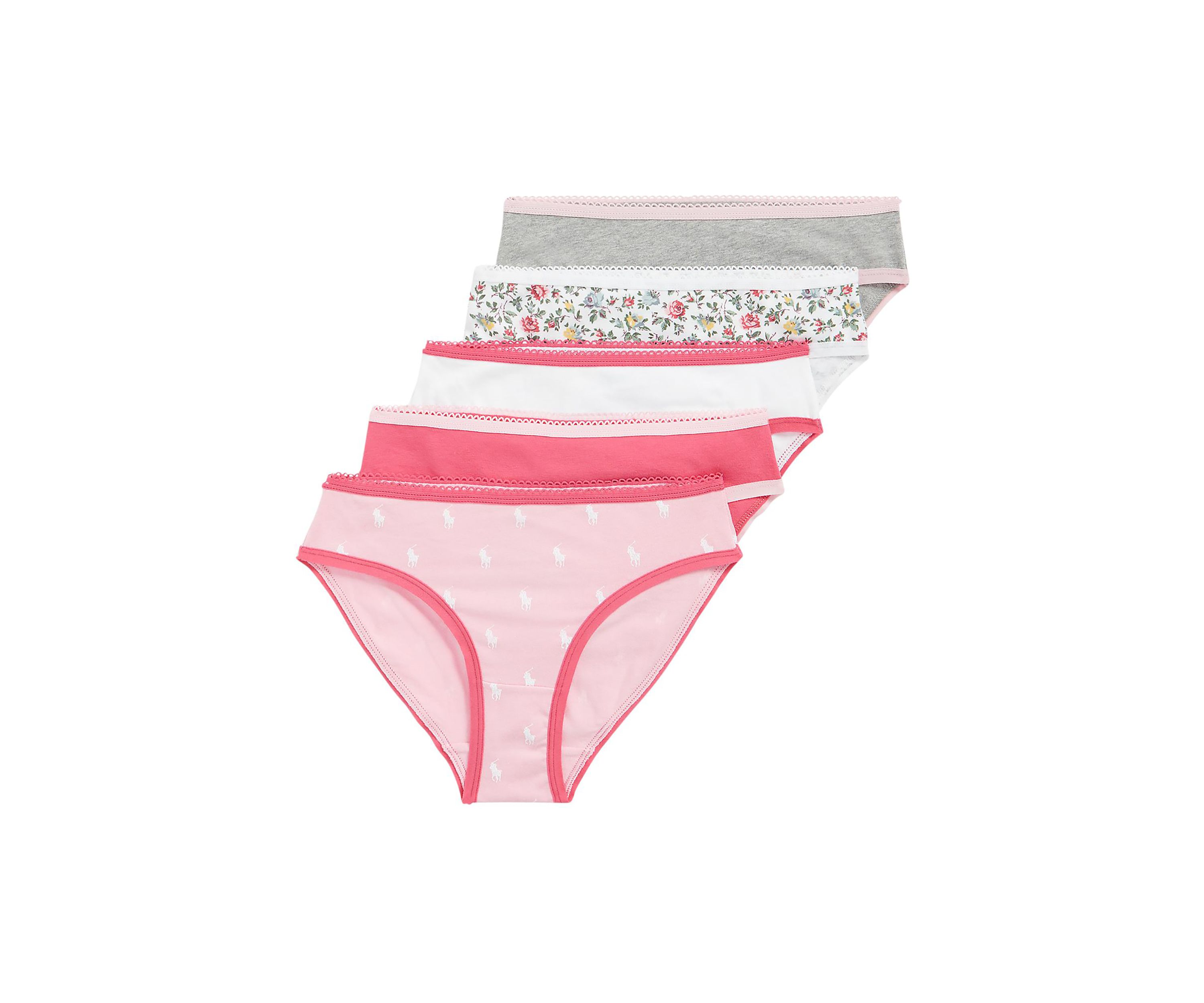 Girls 7-16 Printed Bikini Brief Underwear - 5 Pack