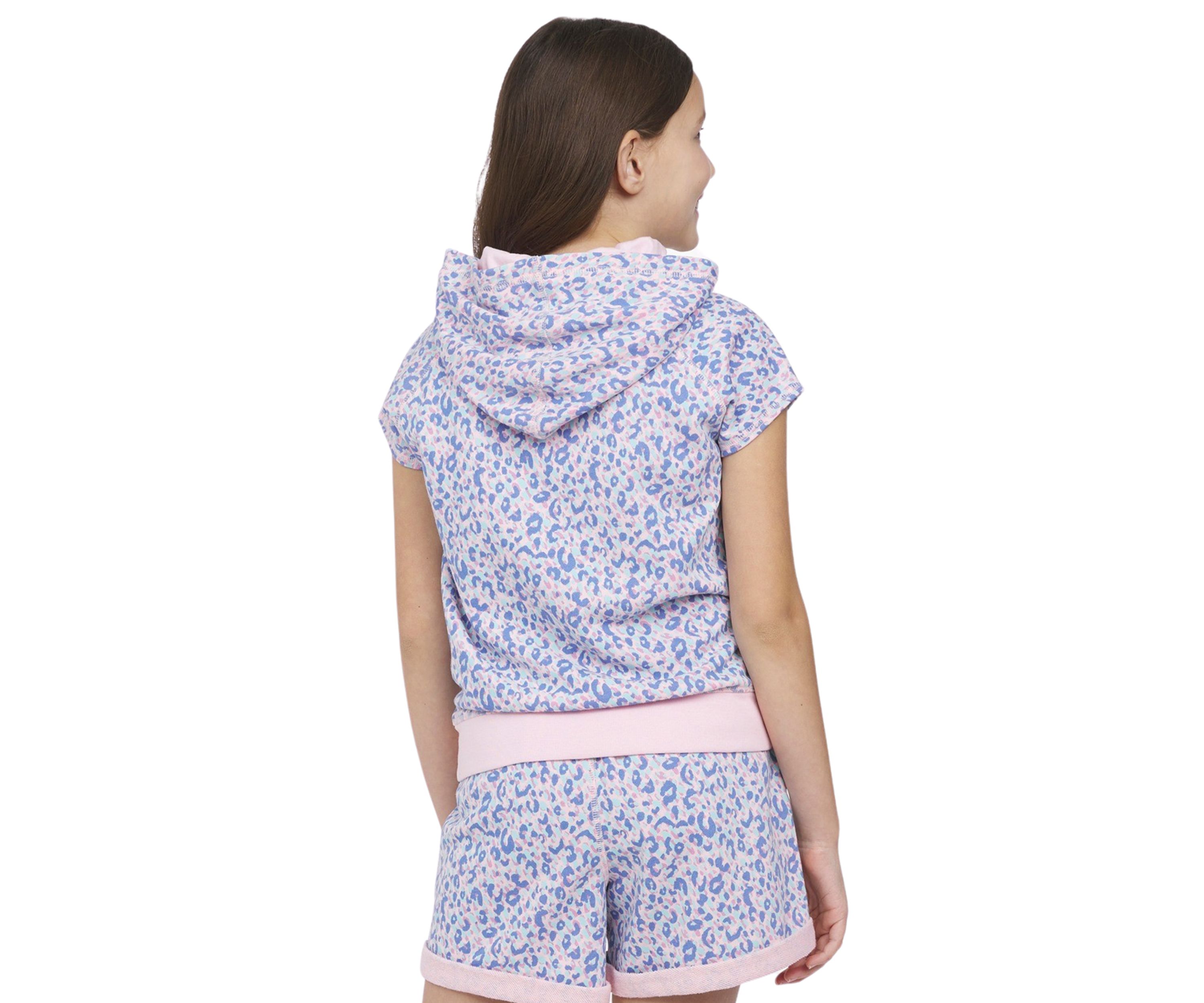Girls 7-16 Leopard Printed Raglan Sleeve Hoodie