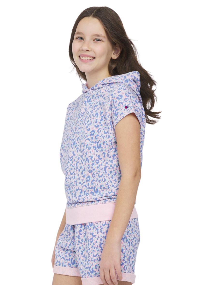 Girls 7-16 Leopard Printed Raglan Sleeve Hoodie