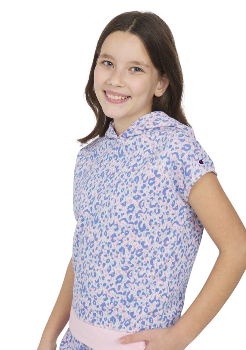Girls 7-16 Leopard Printed Raglan Sleeve Hoodie
