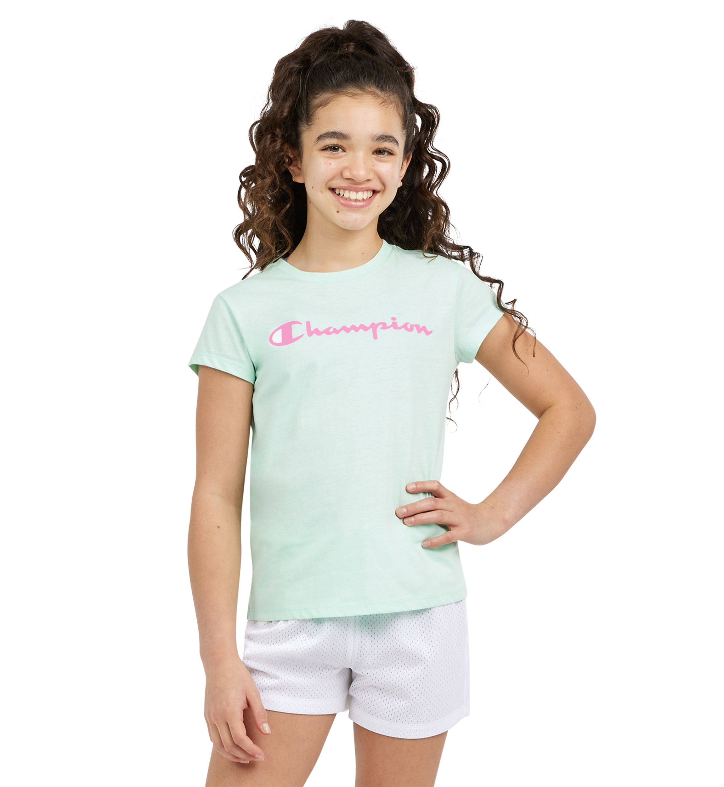 Girls 7-16 Short Sleeve Script Logo Graphic T-Shirt