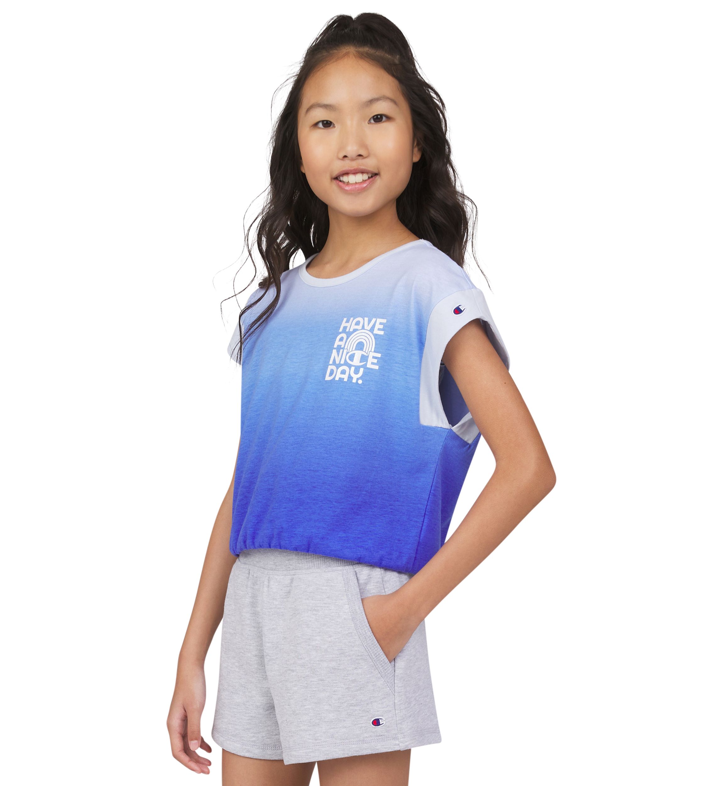 Girls 7-16 Ombré Graphic Dolman Sleeve T-Shirt