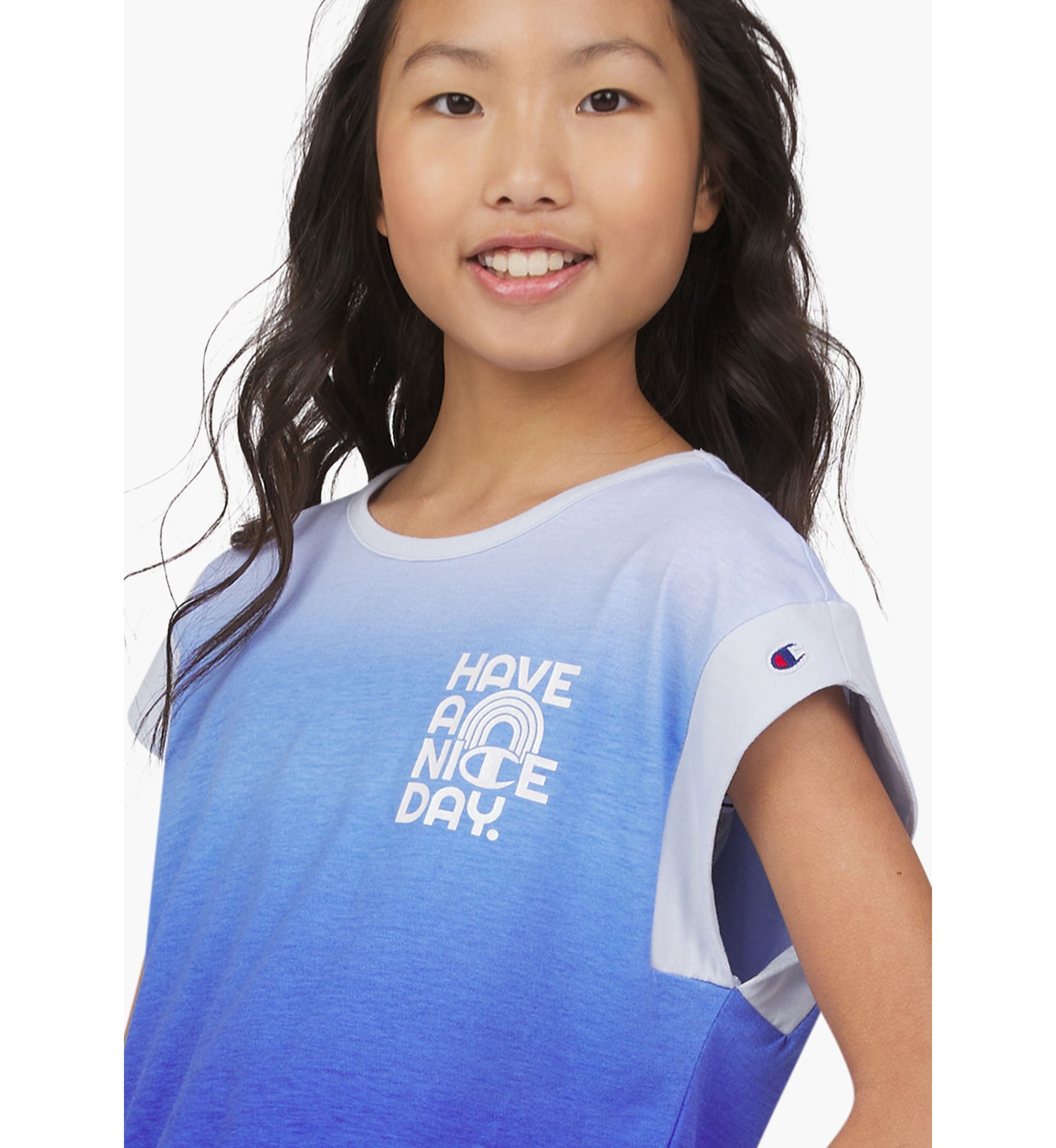 Girls 7-16 Ombré Graphic Dolman Sleeve T-Shirt