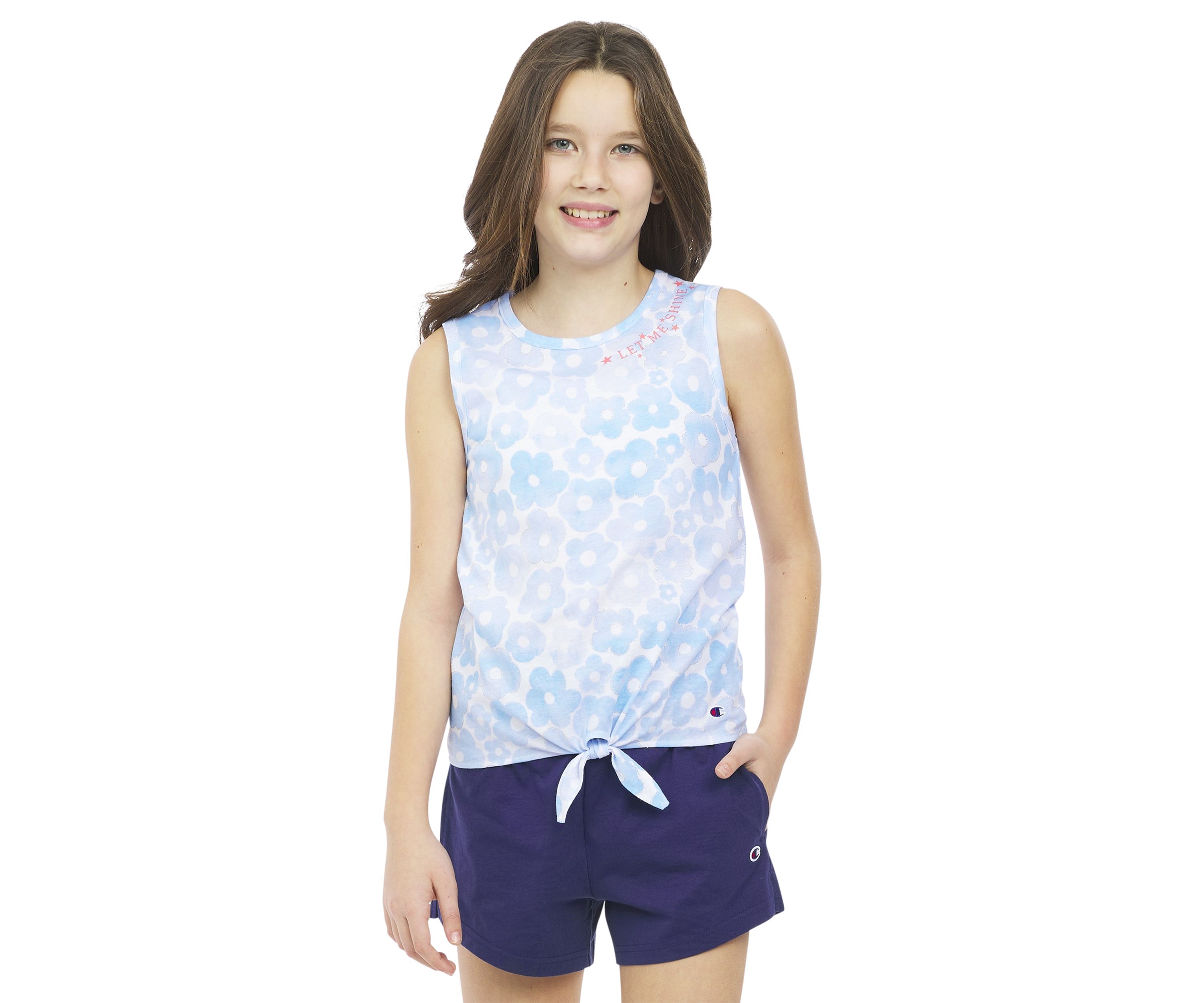 Girls 7-16 Printed Tie Front Tank Top