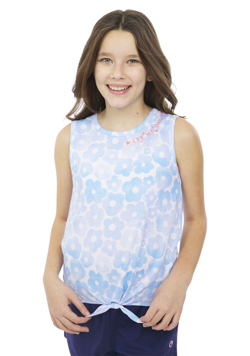 Girls 7-16 Printed Tie Front Tank Top