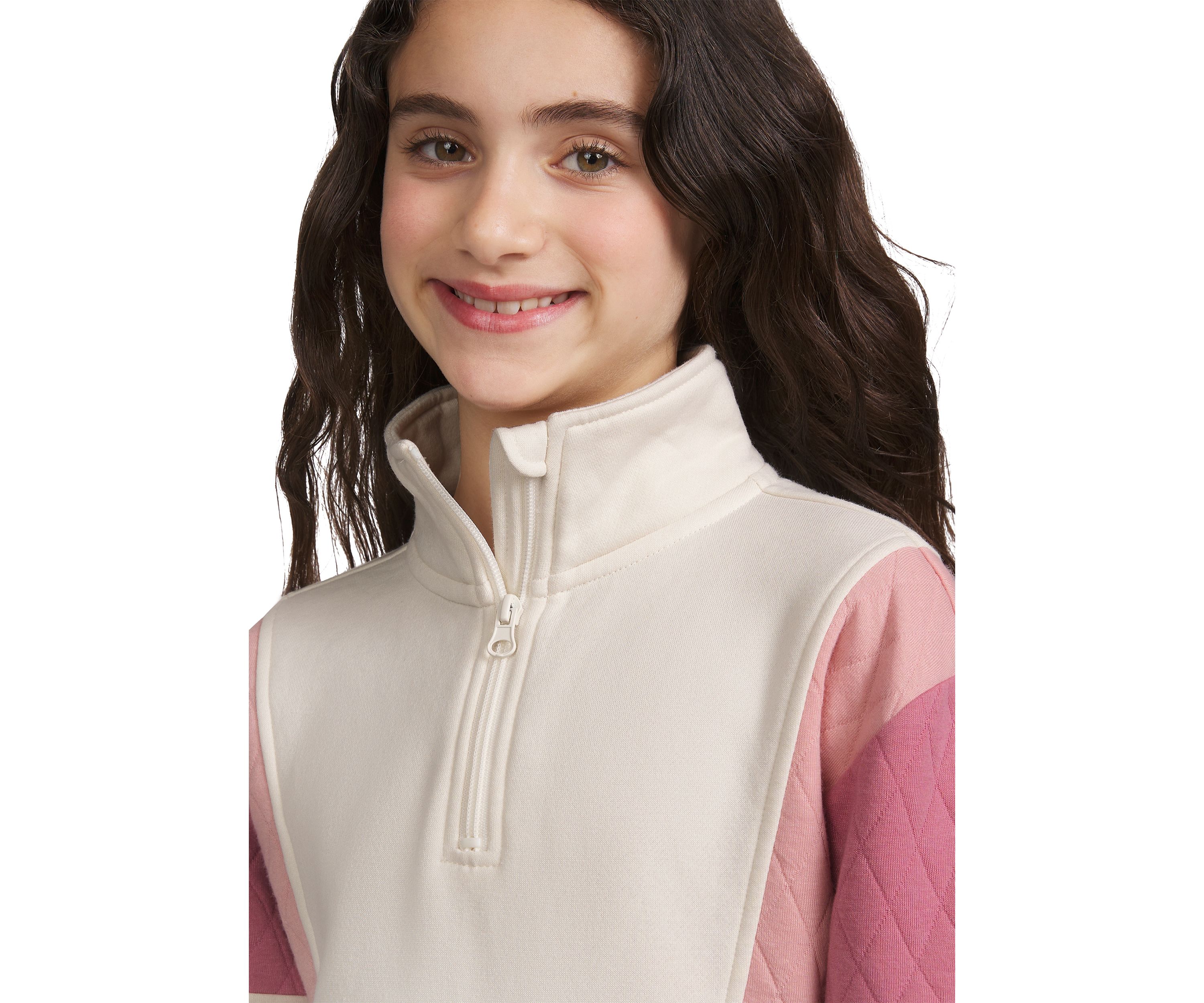 Girls 7-16 1/4 Zip Color Blocked Fleece Pullover