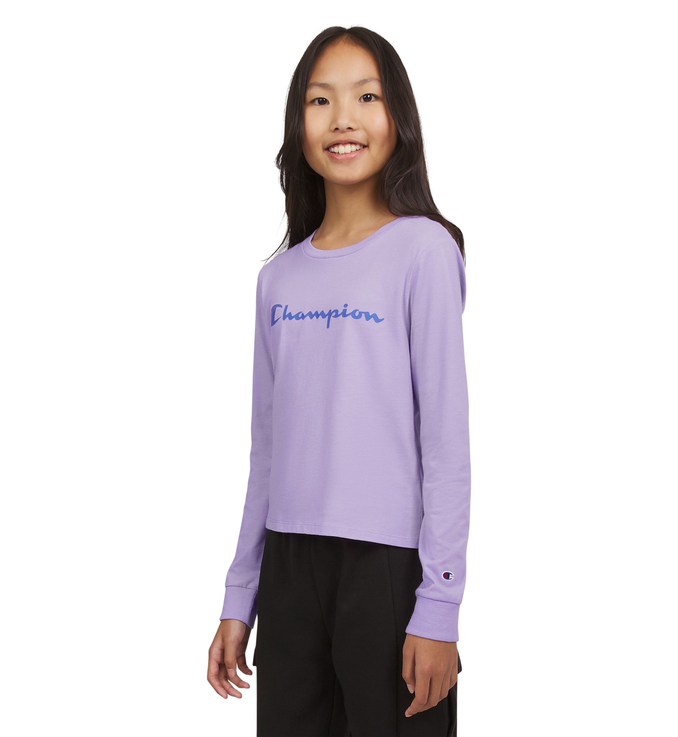 Girls 7-16 Meet & Greet Long Sleeve Script Graphic T-Shirt