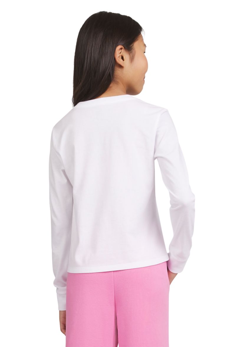 Girls 7-16 Meet & Greet Long Sleeve Script Graphic T-Shirt