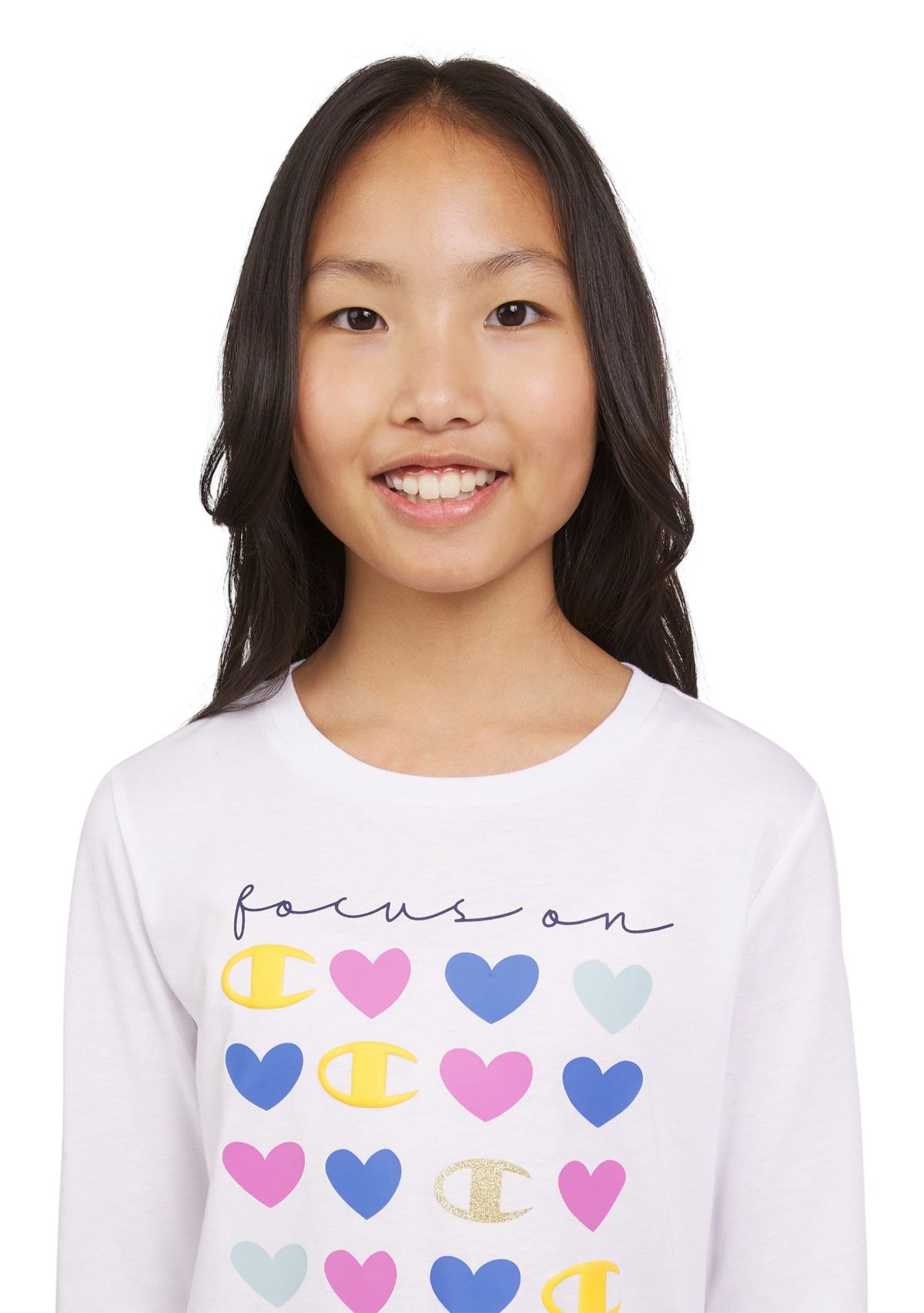 Girls 7-16 Meet & Greet Long Sleeve Script Graphic T-Shirt