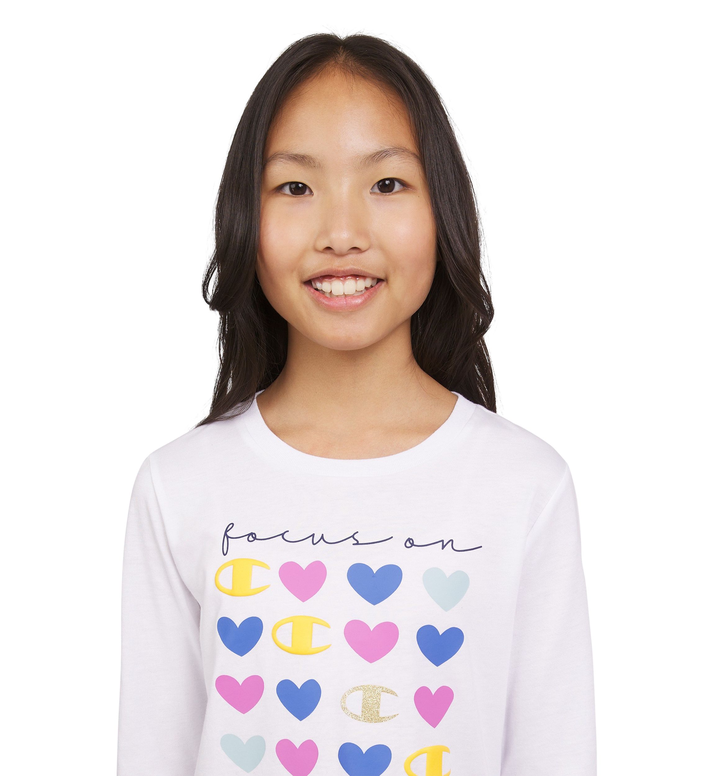 Girls 7-16 Meet & Greet Long Sleeve Script Graphic T-Shirt