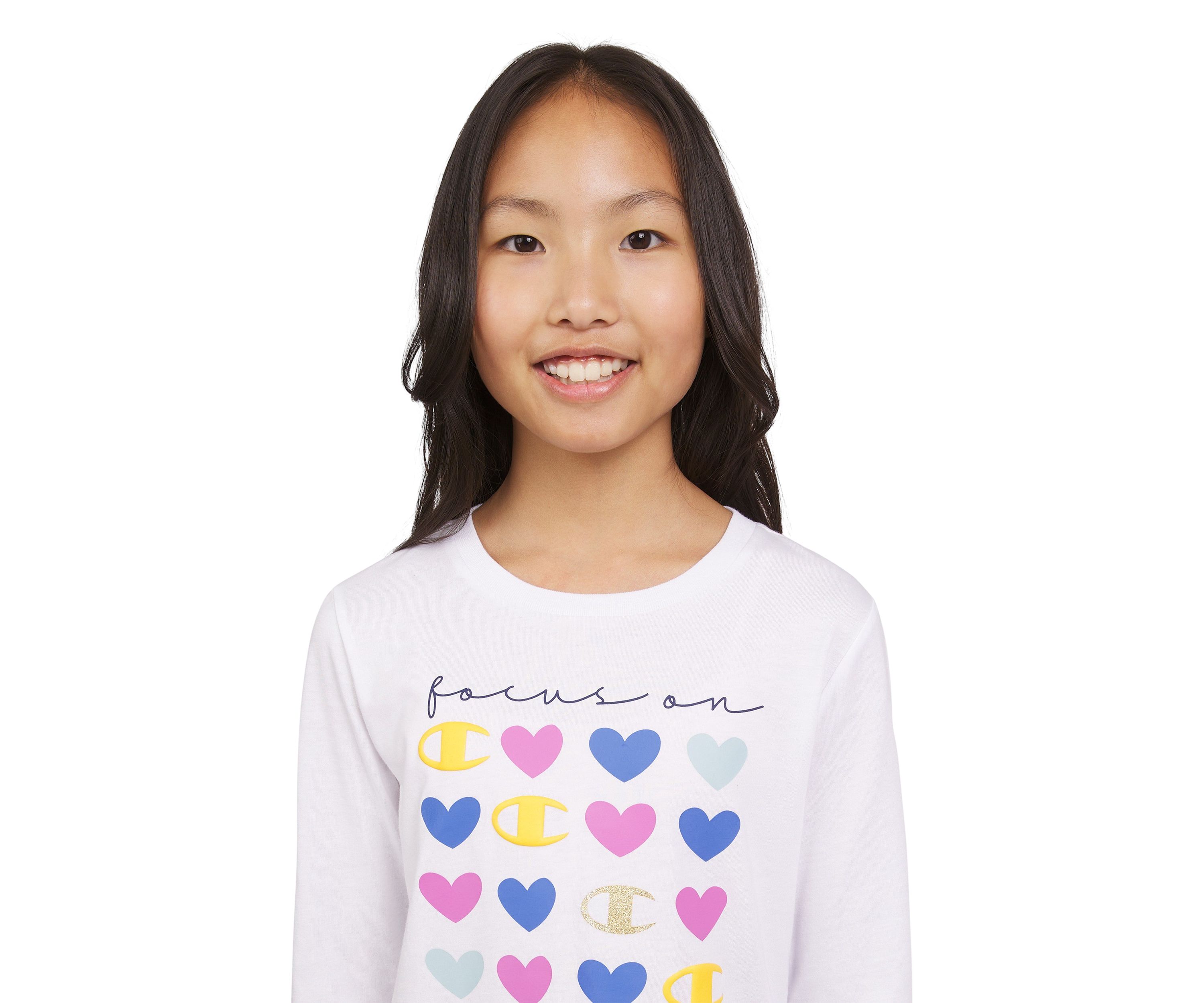Girls 7-16 Meet & Greet Long Sleeve Script Graphic T-Shirt