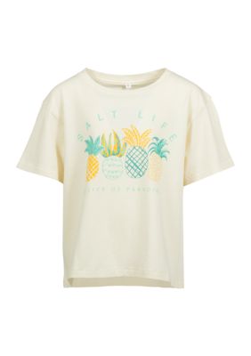 LUCKY BRAND Official Women's Blue Pineapple Graphic T-Shirt Top
