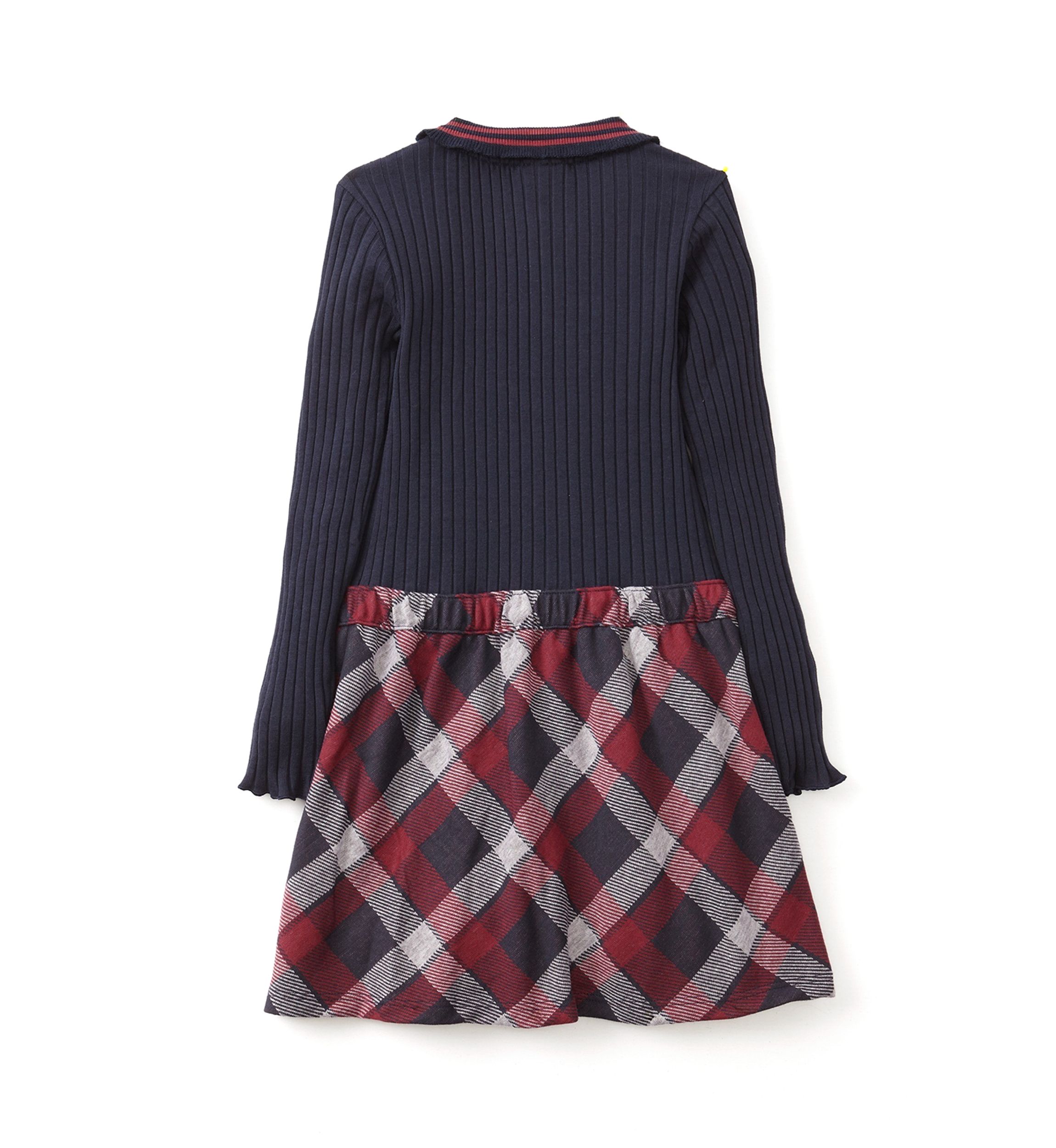 Girls 4-6x Ribbed Plaid Dress