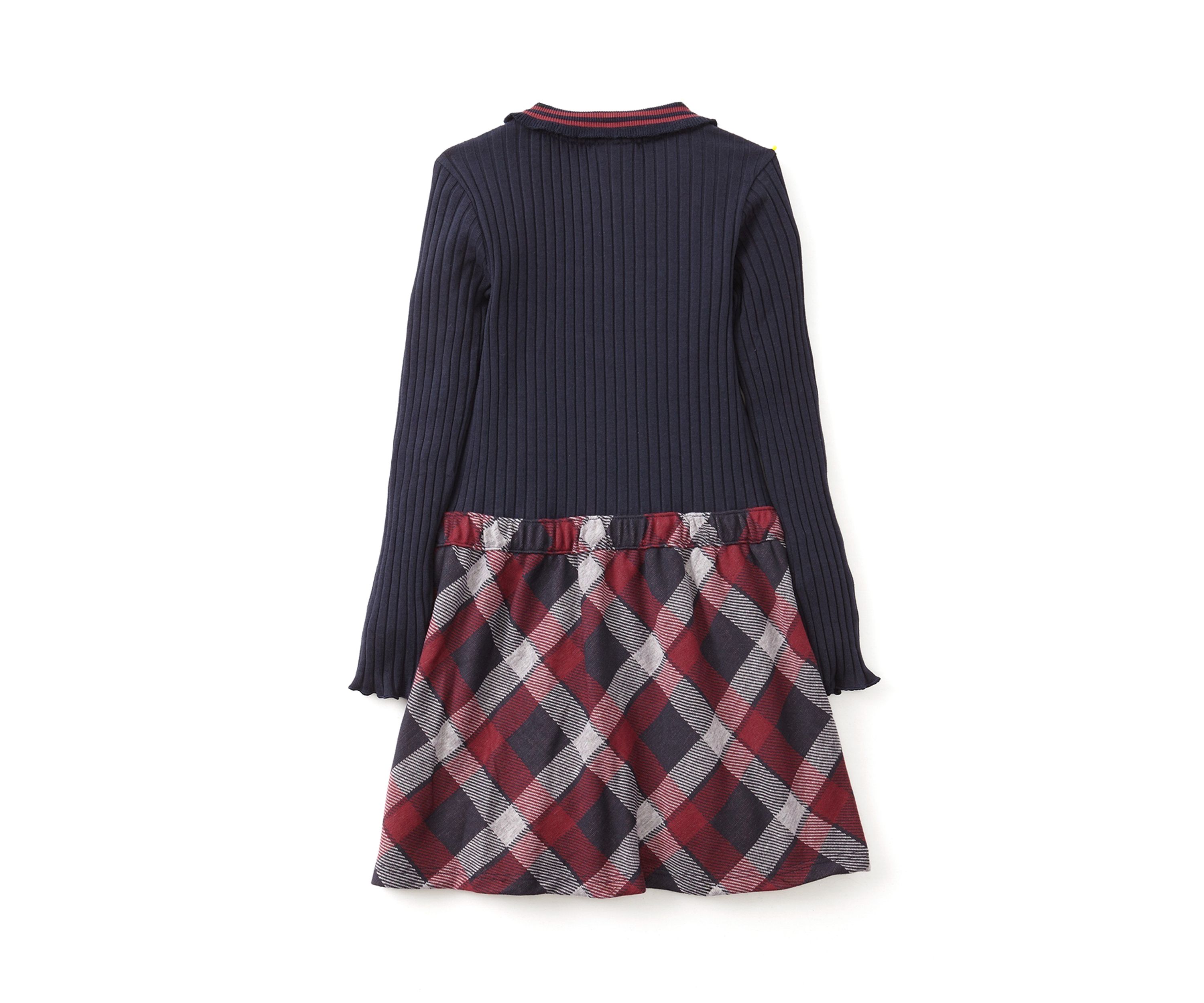 Girls 4-6x Ribbed Plaid Dress