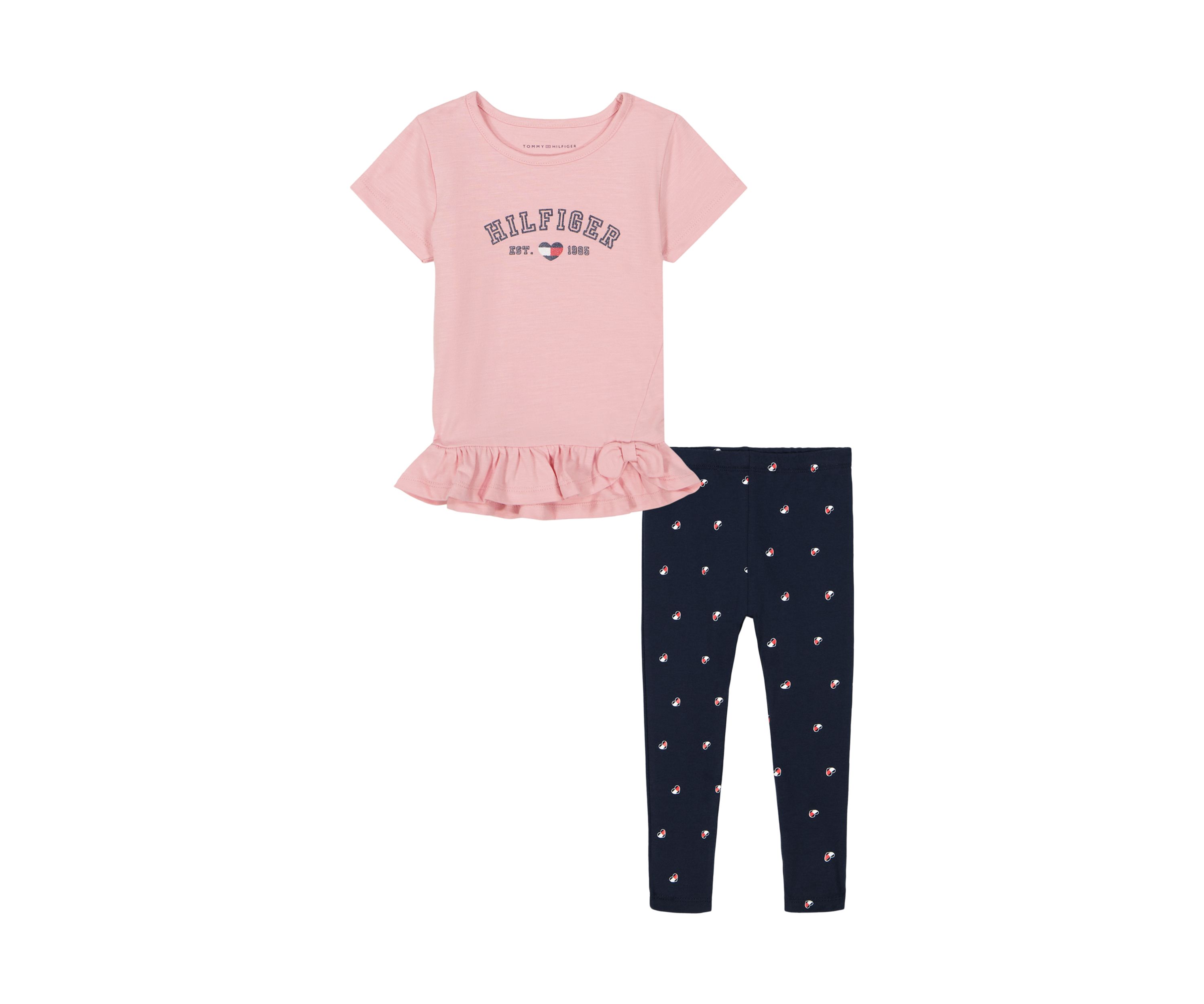 Girls 4-6x Jersey Graphic Top and Printed Leggings Set