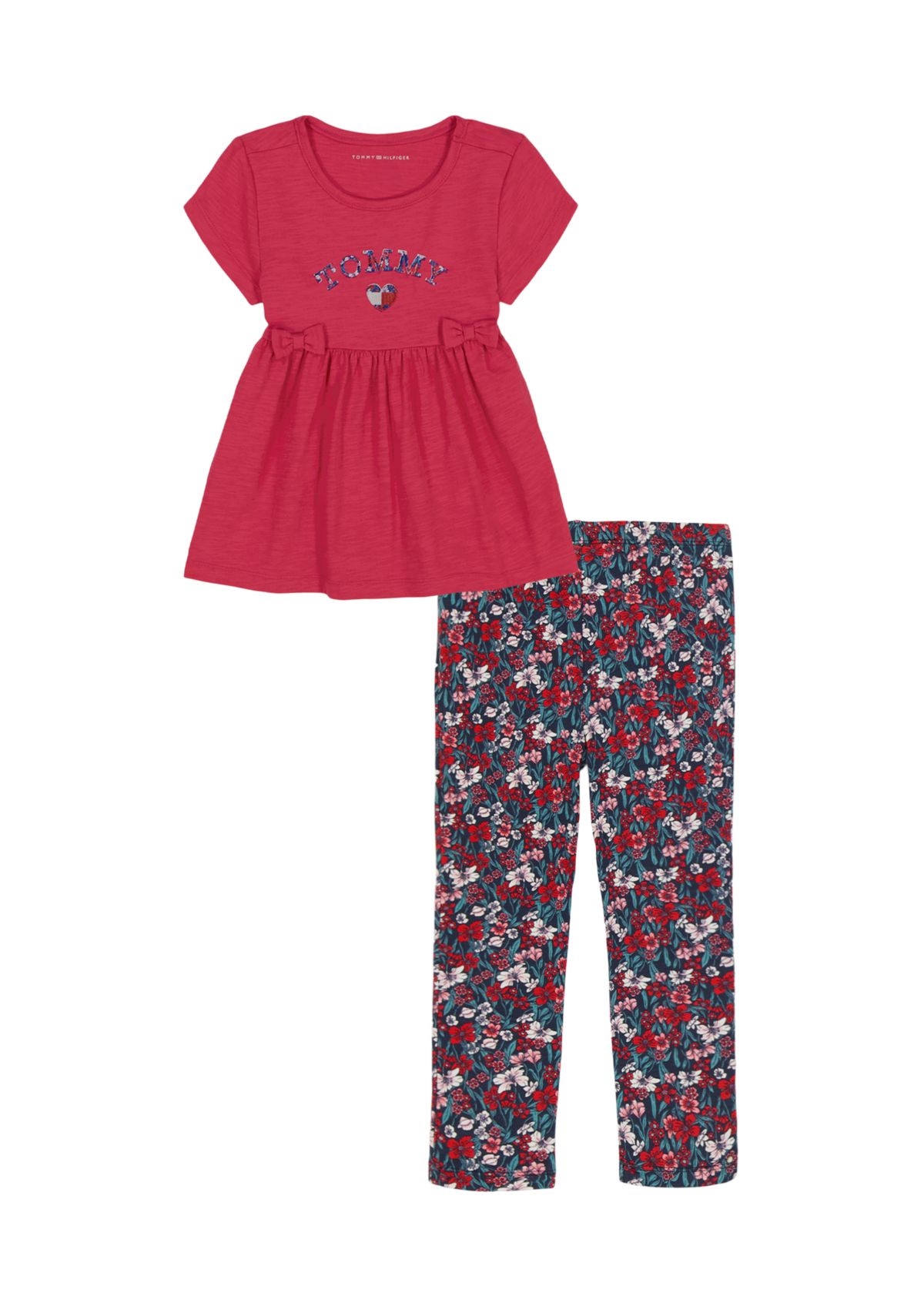 Girls 4-6x Berry Floral Allover Print Legging Set