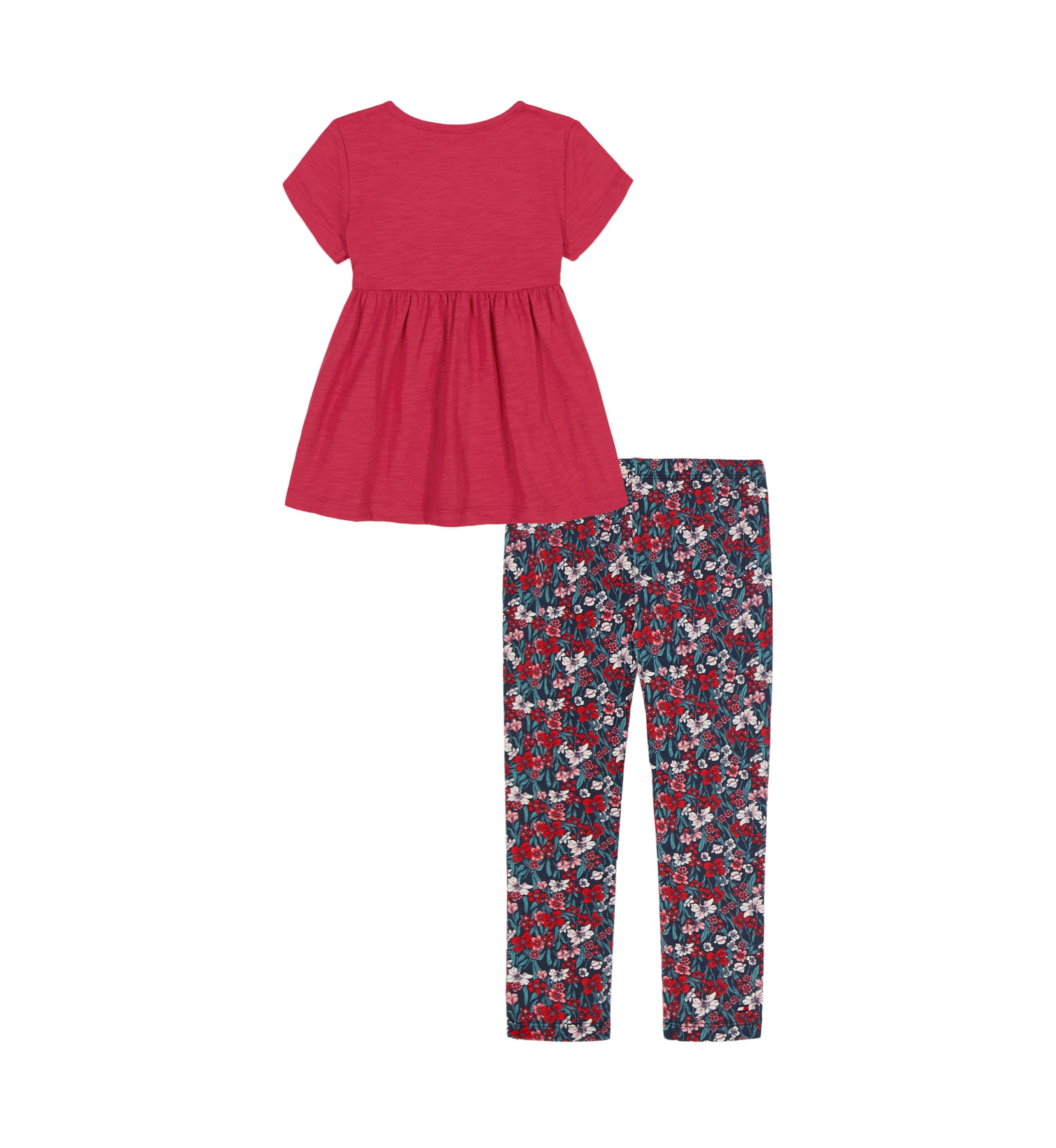 Girls 4-6x Berry Floral Allover Print Legging Set