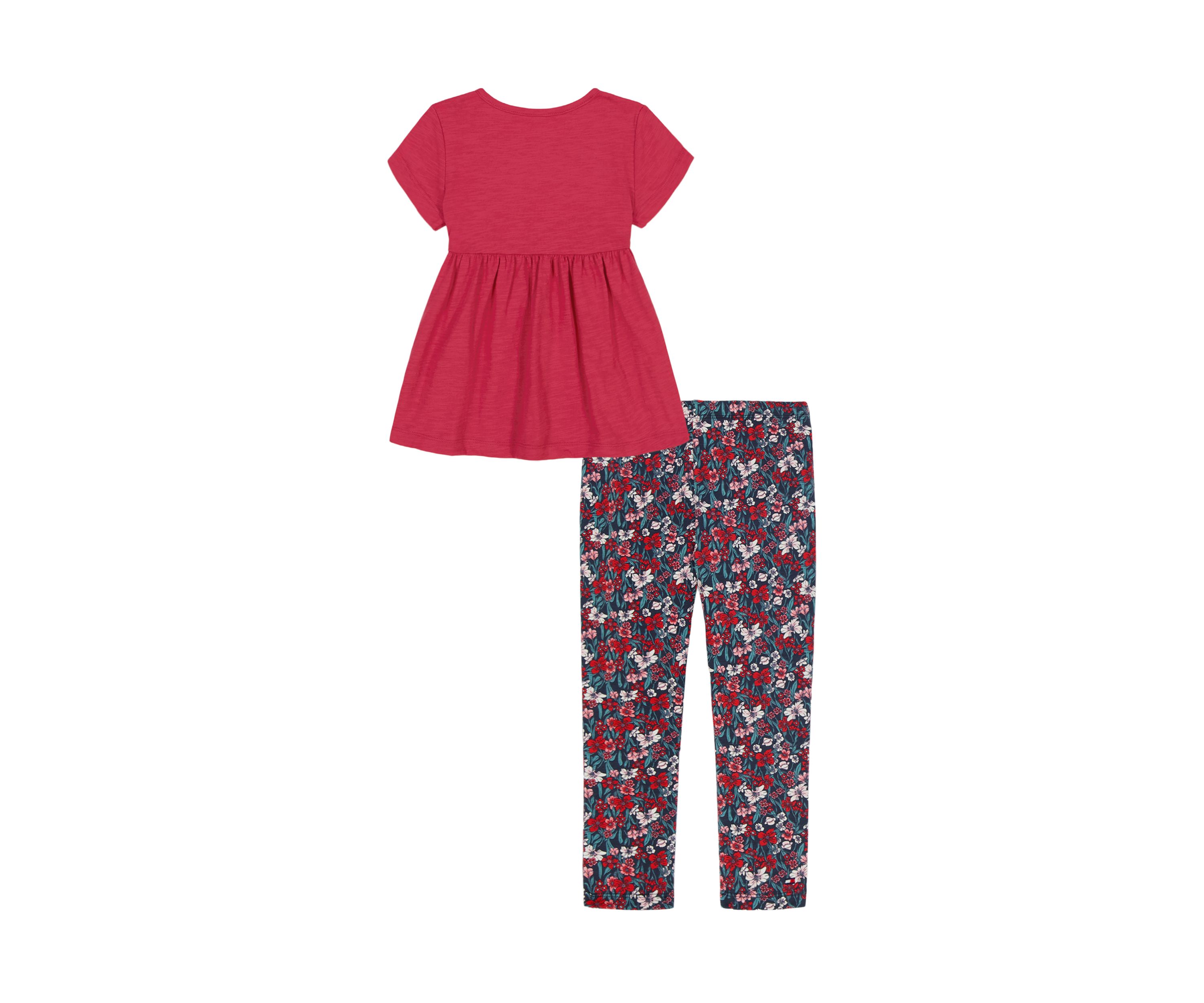 Girls 4-6x Berry Floral Allover Print Legging Set