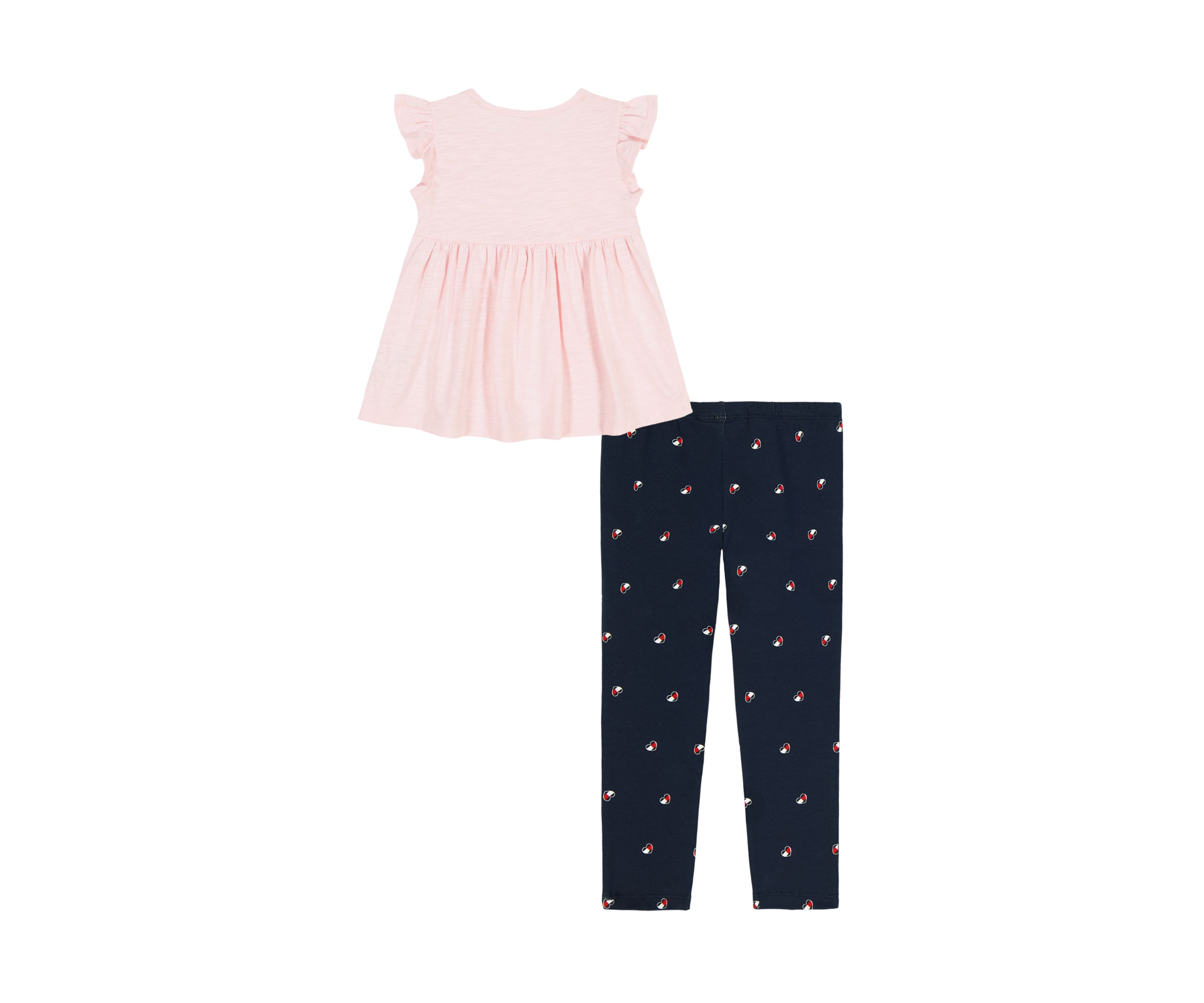 Girls 4-6x Heart Flag Top and Printed Leggings Set