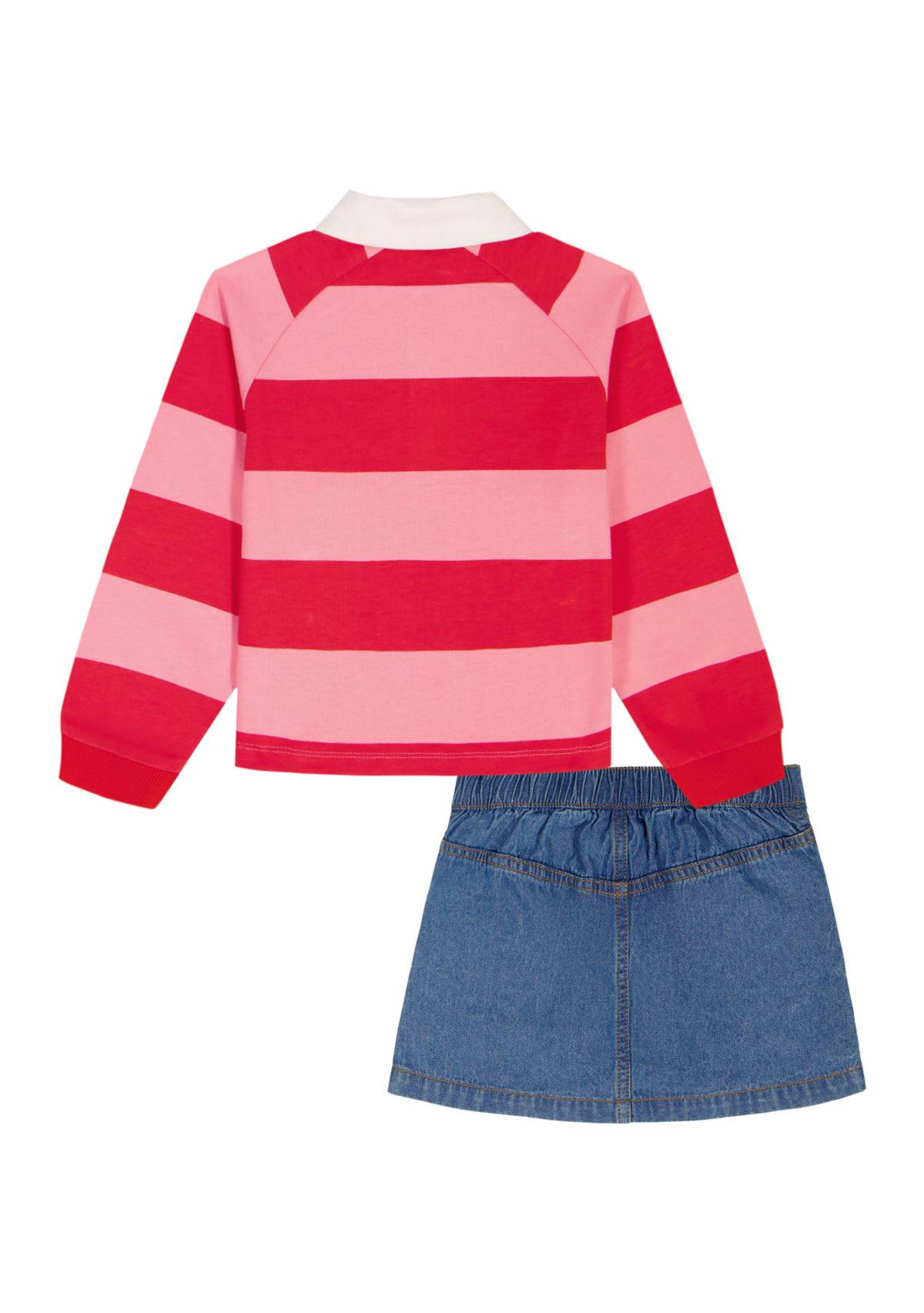 Girls 4-6x Rugby Top and Denim Skirt Set