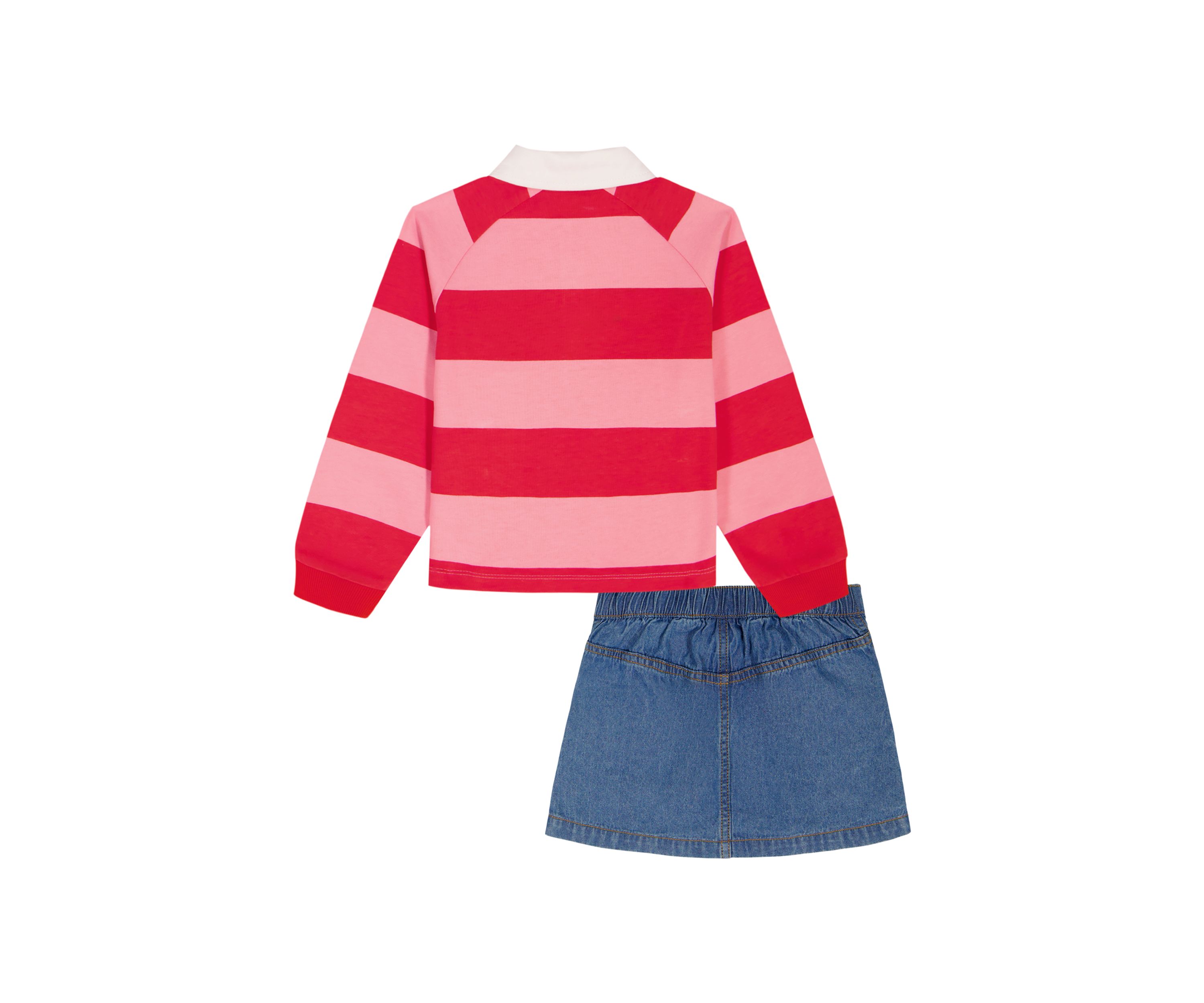 Girls 4-6x Rugby Top and Denim Skirt Set