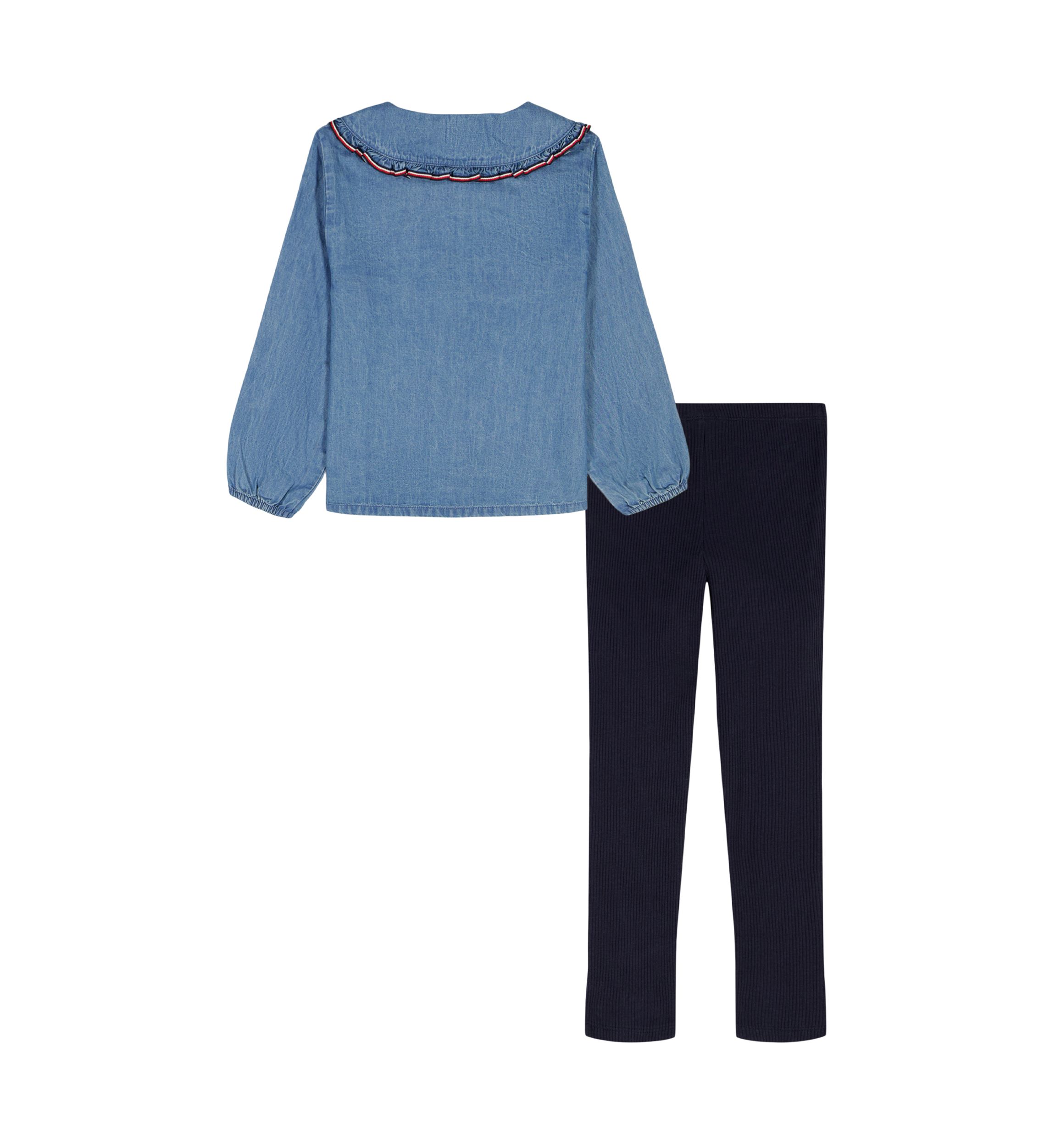 Girls 4-6x Denim Top and Leggings Set