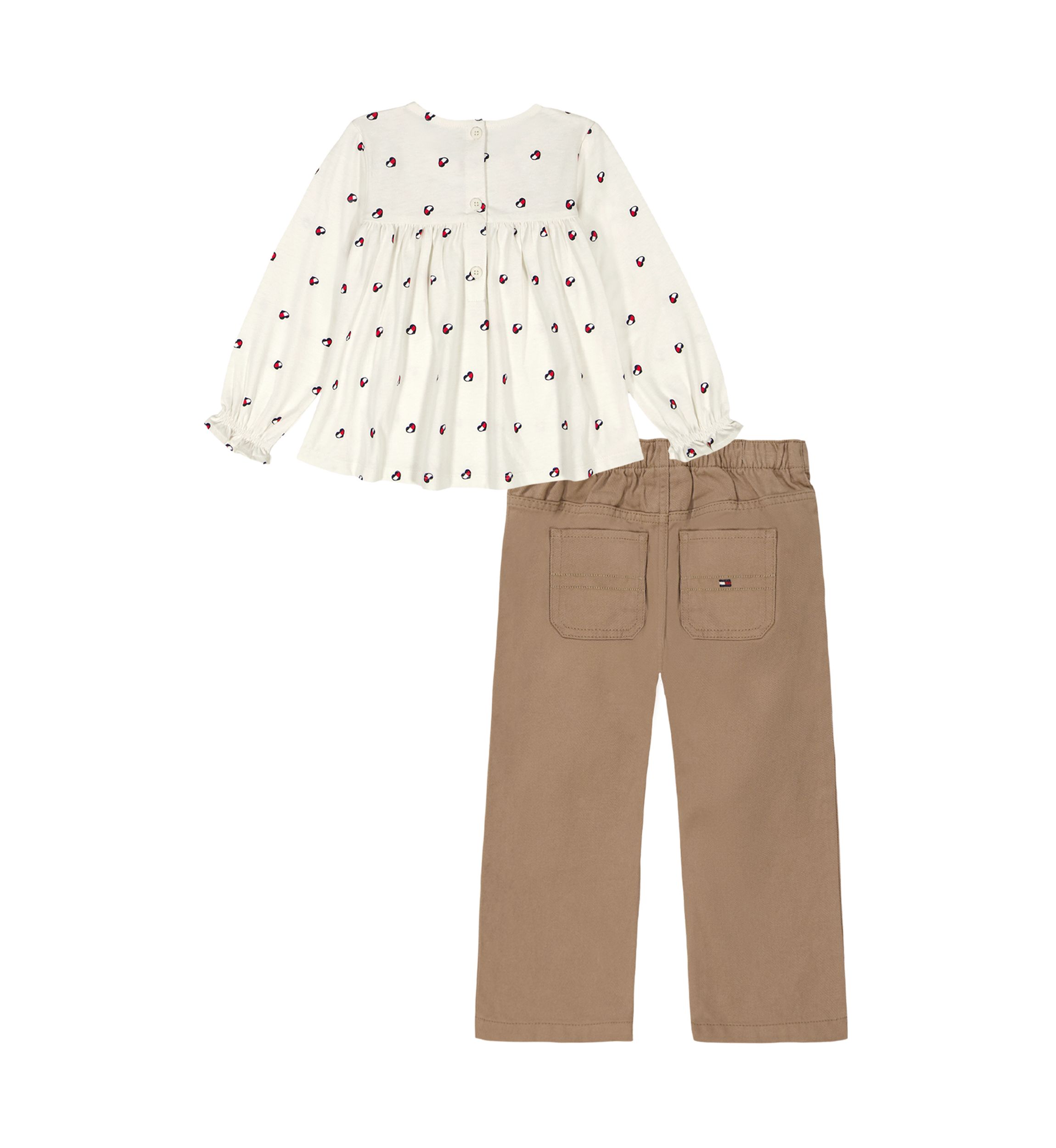 Girls 4-6x Hear Flag Top with WIde Leg Pants 
