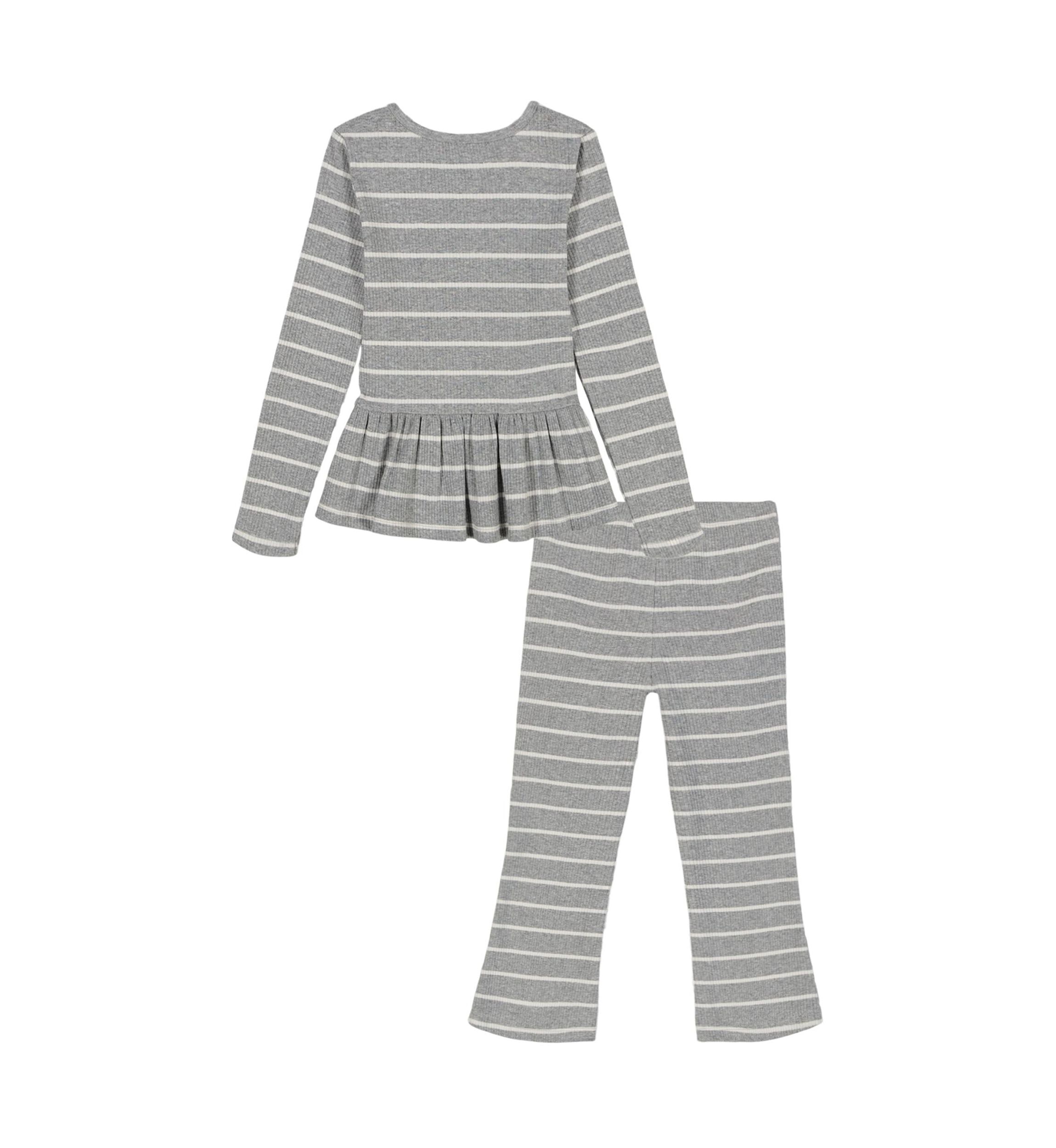 Girls 4-6x Stripe Peplum Top and Flare Pants Set