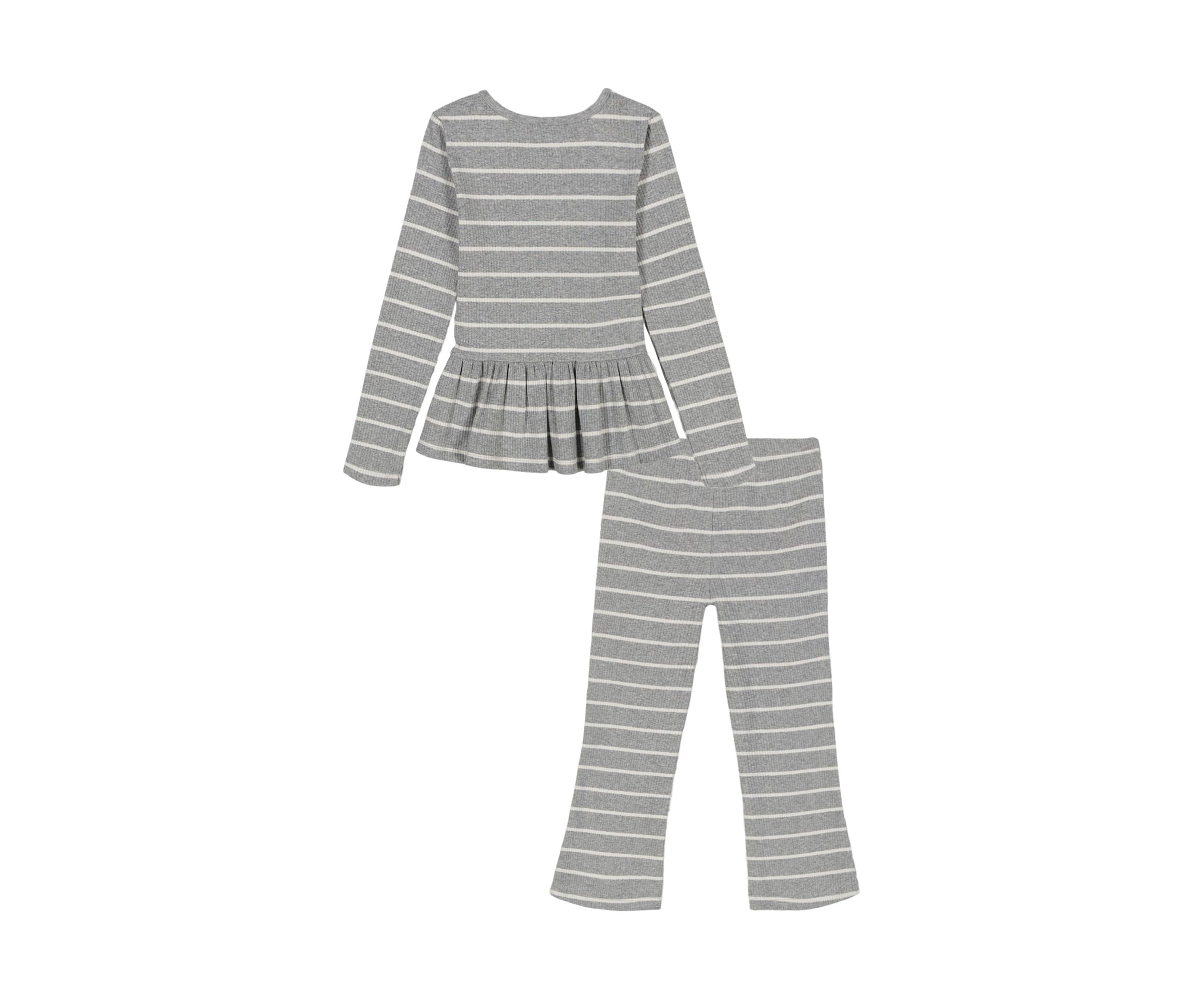 Girls 4-6x Stripe Peplum Top and Flare Pants Set