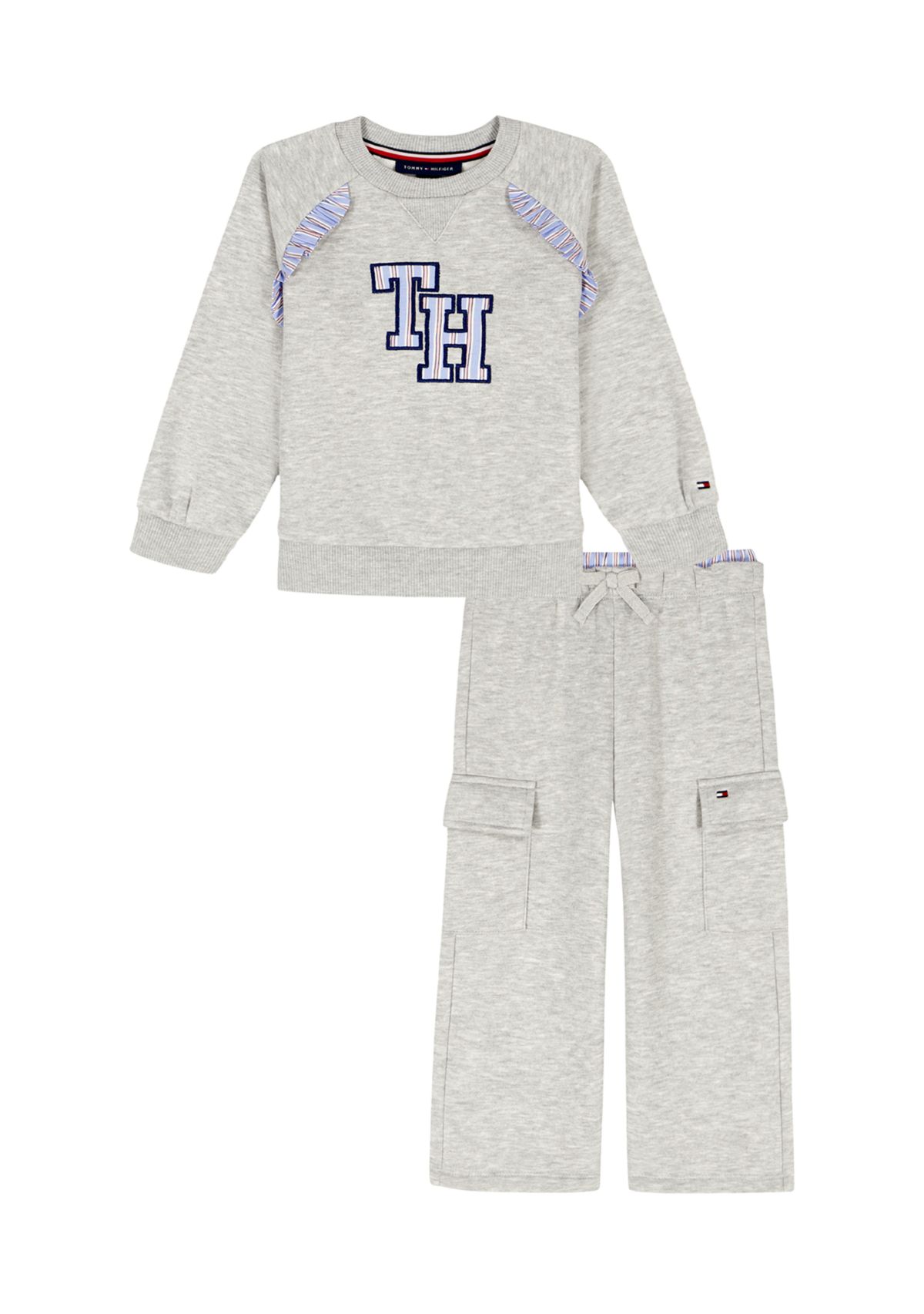 Girls 4-6x Fleece Cargo Pants and Sweatshirt Set