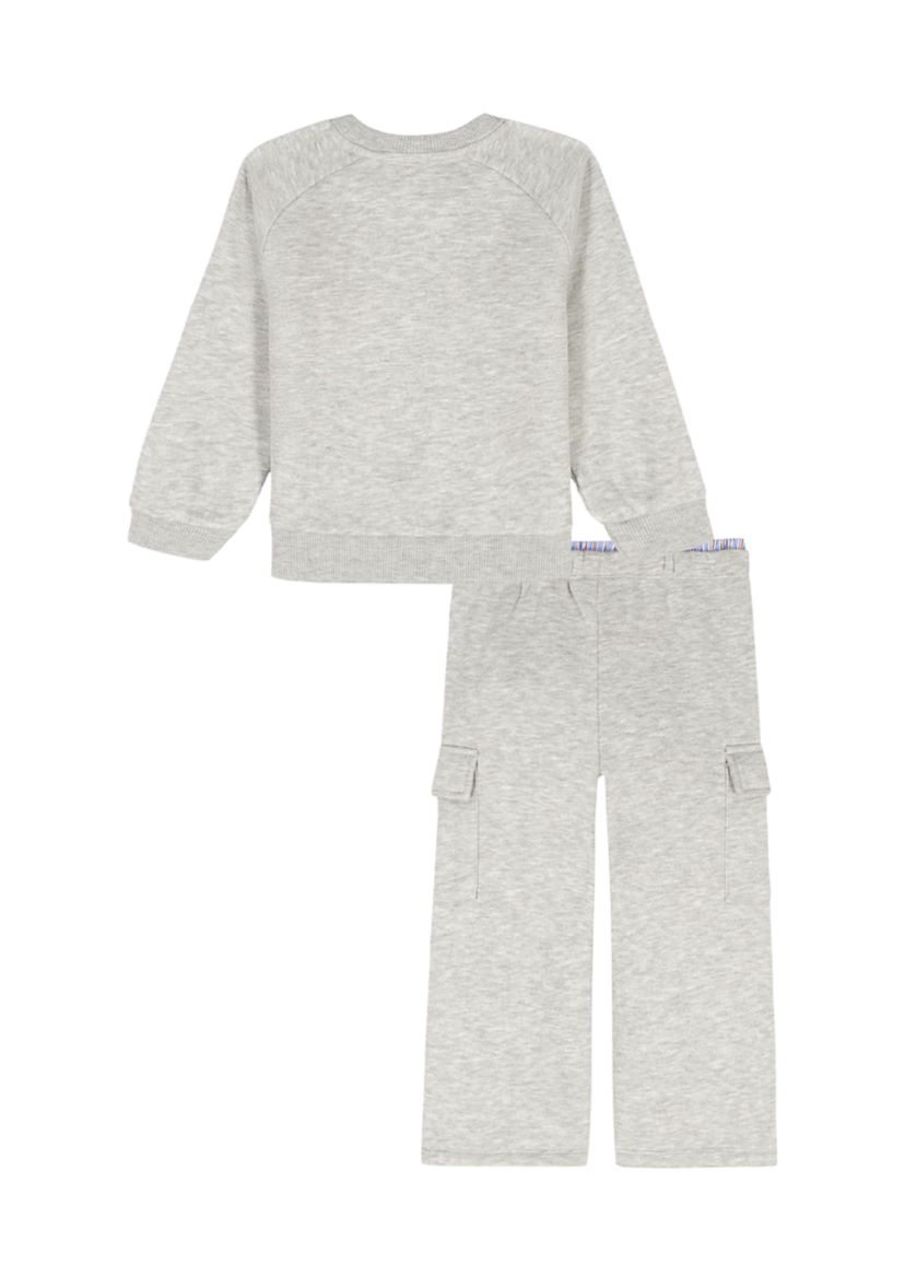 Girls 4-6x Fleece Cargo Pants and Sweatshirt Set