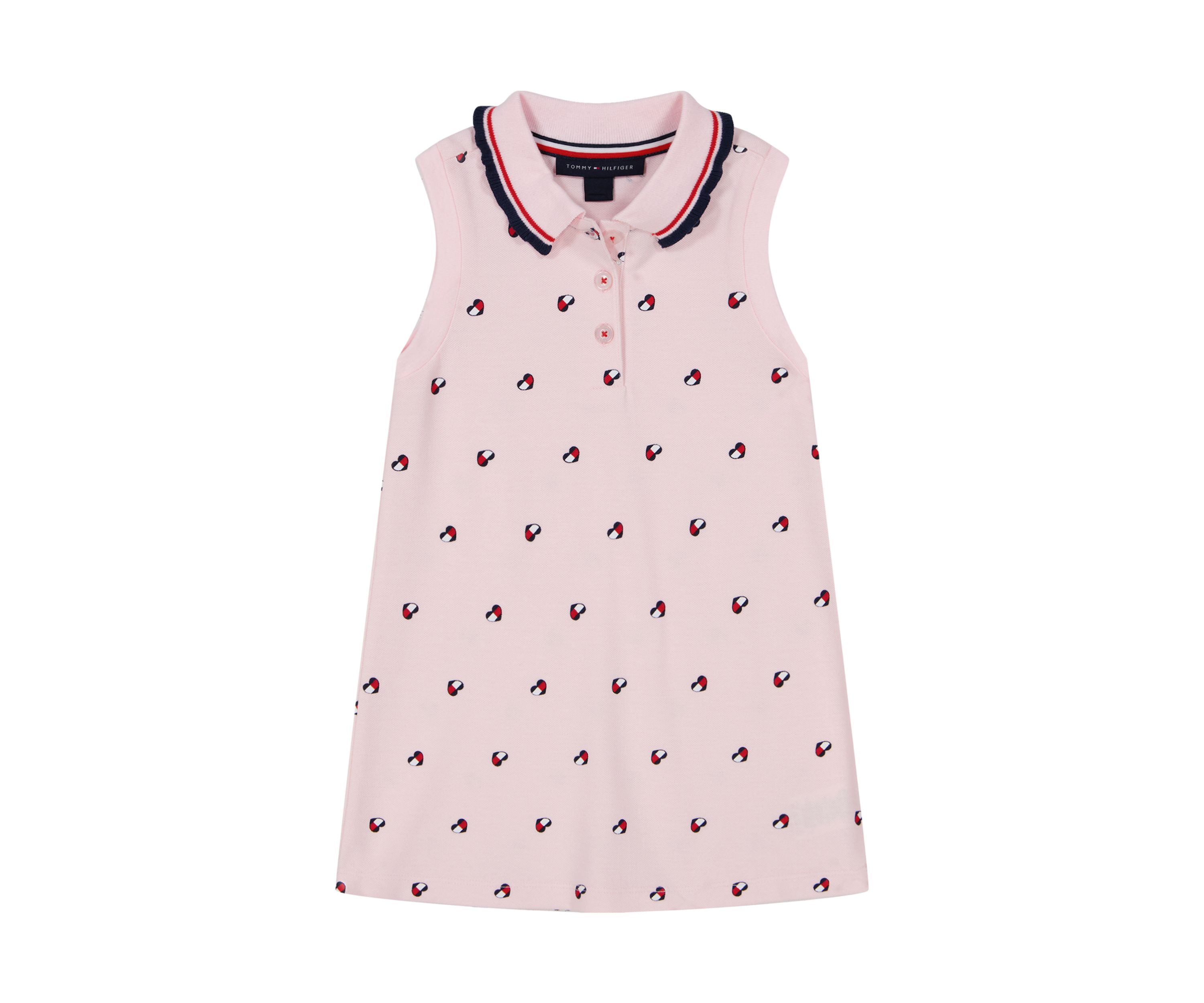 Girls 4-6x Piqué Heart Flag Printed Dress