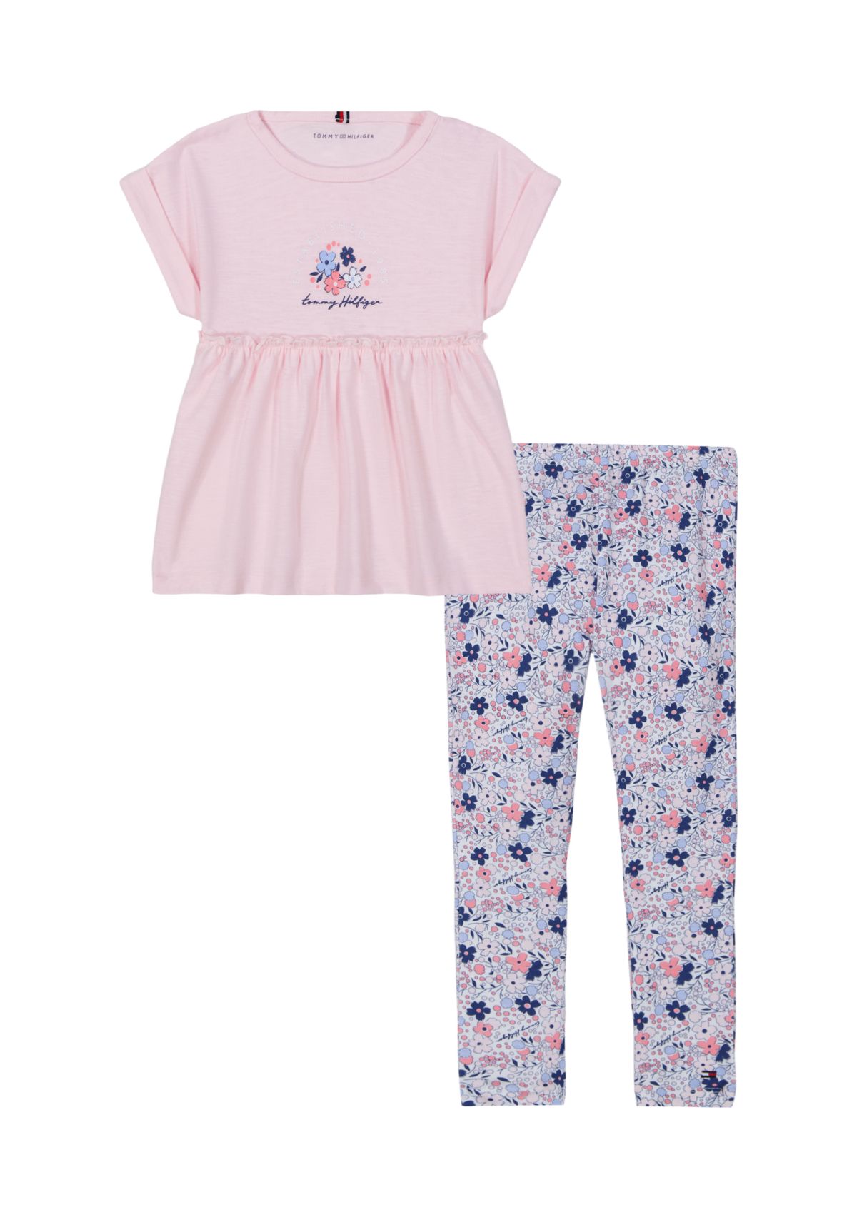 Girls 7-16 Graphic Top and Printed Leggings Set