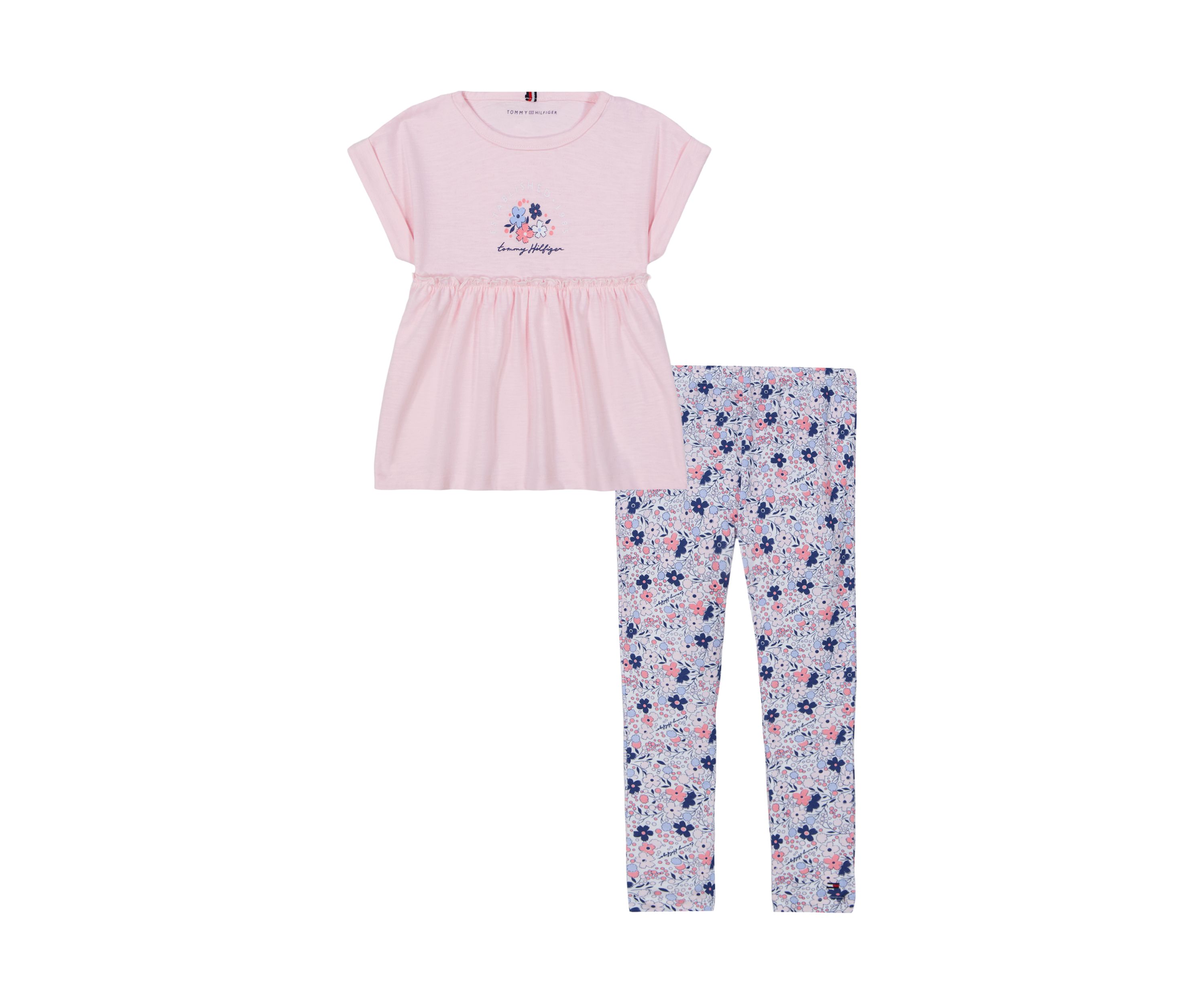Girls 7-16 Graphic Top and Printed Leggings Set