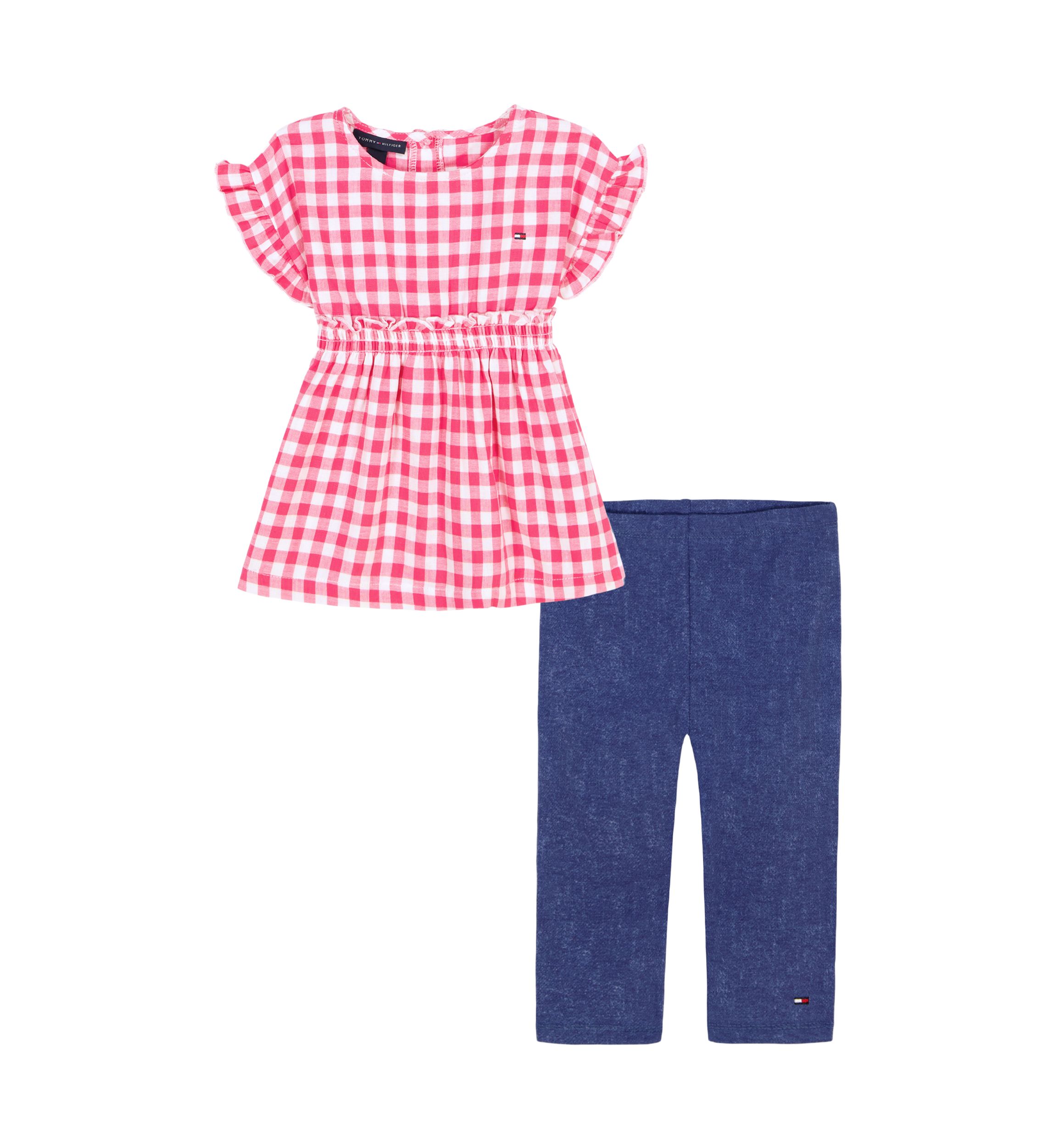 Girls 4-6x Gingham Top and Capri Pants Set