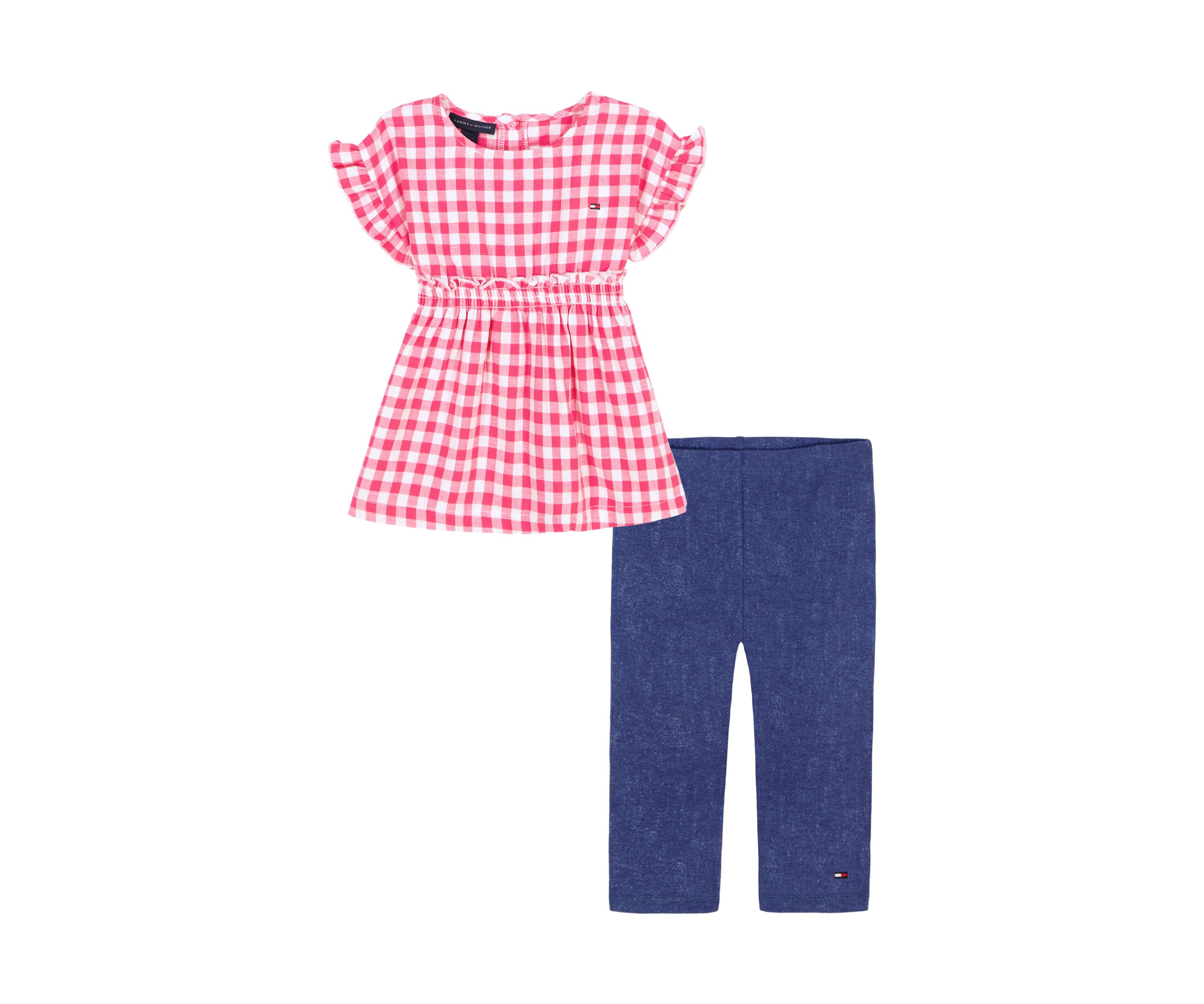 Girls 4-6x Gingham Top and Capri Pants Set