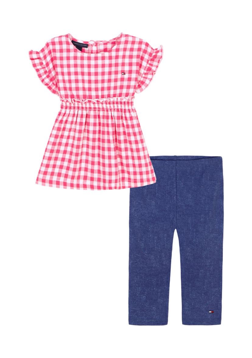 Girls 4-6x Gingham Top and Capri Pants Set