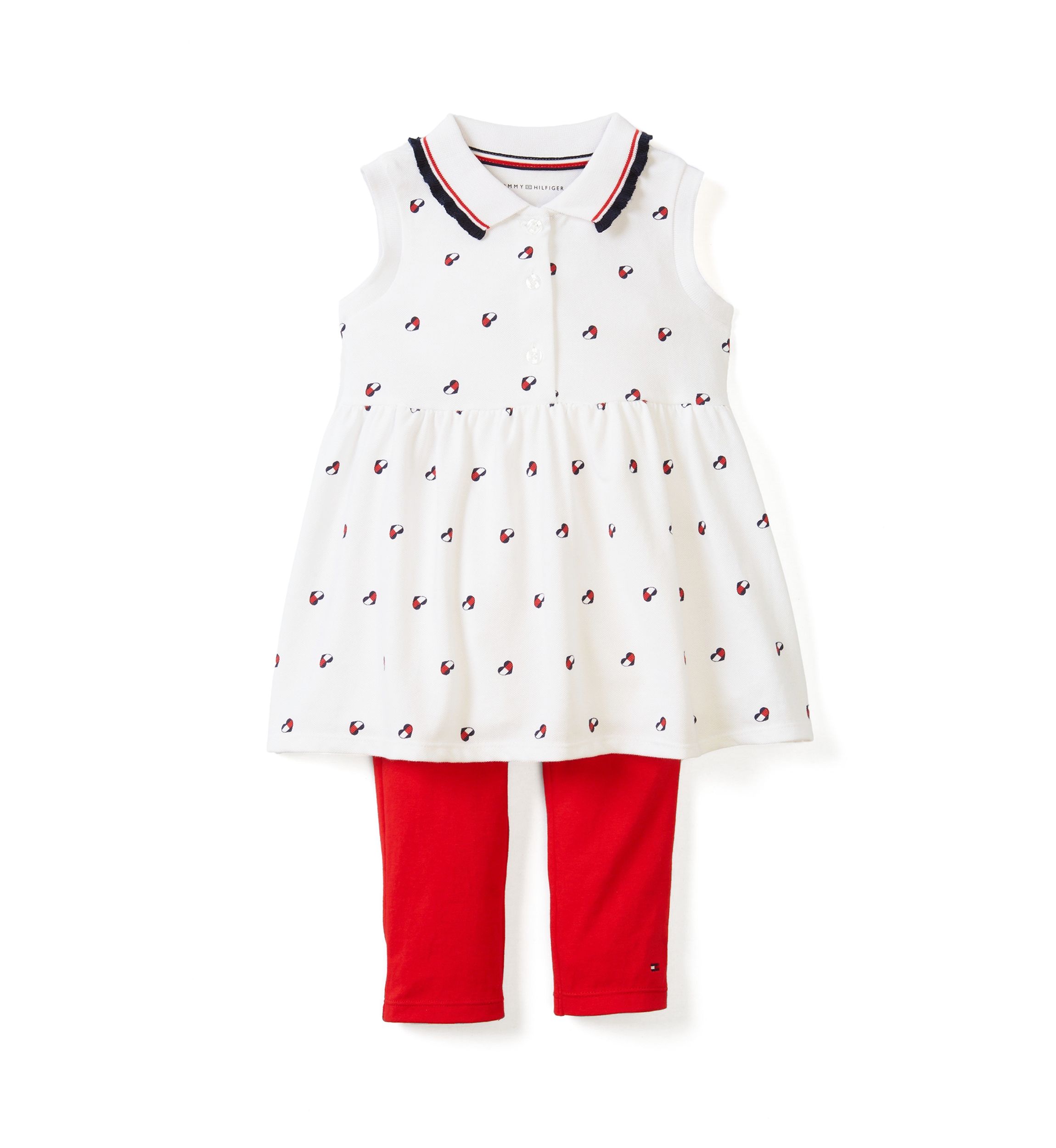 Girls 4-6x Heart Flag Printed Top and Leggings Set