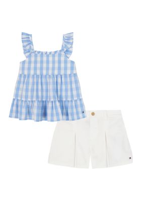 Tommy Hilfiger Girls 4-6 Gingham Top and Shorts Set