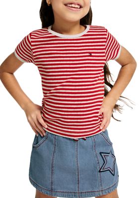 Tommy Hilfiger Girls 7-16 Striped Shirt and Star Skort Set