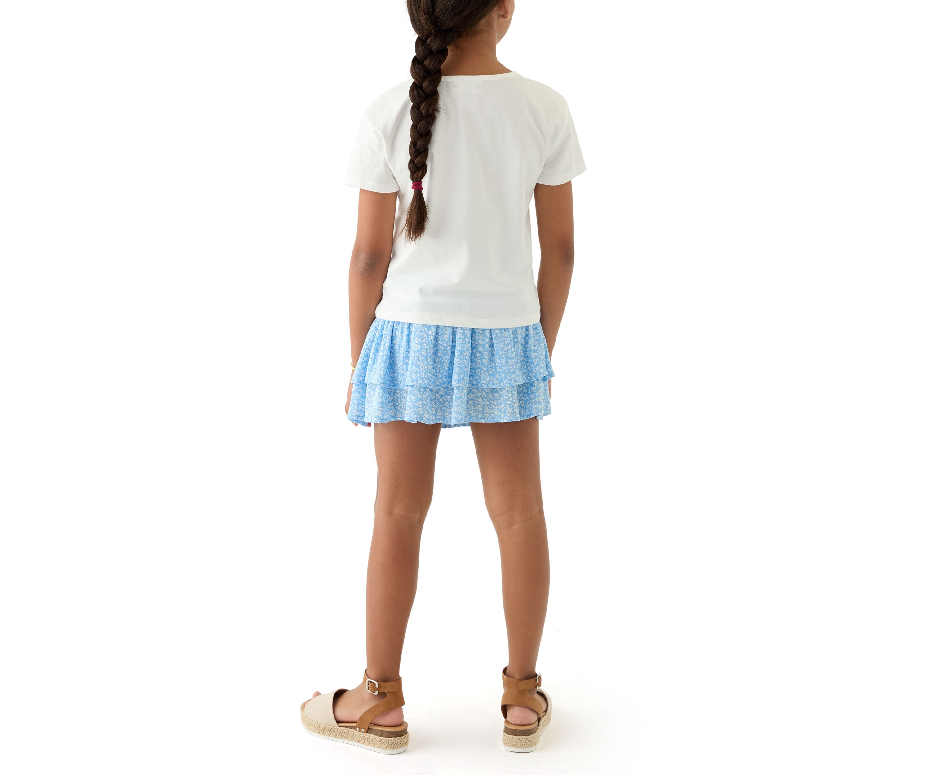 Girls 7-16 Strawberry Graphic T-Shirt and Floral Skort Set