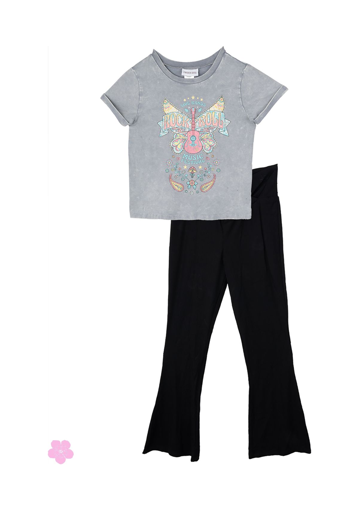 Girls 7-16 Butterfly Graphic Set 