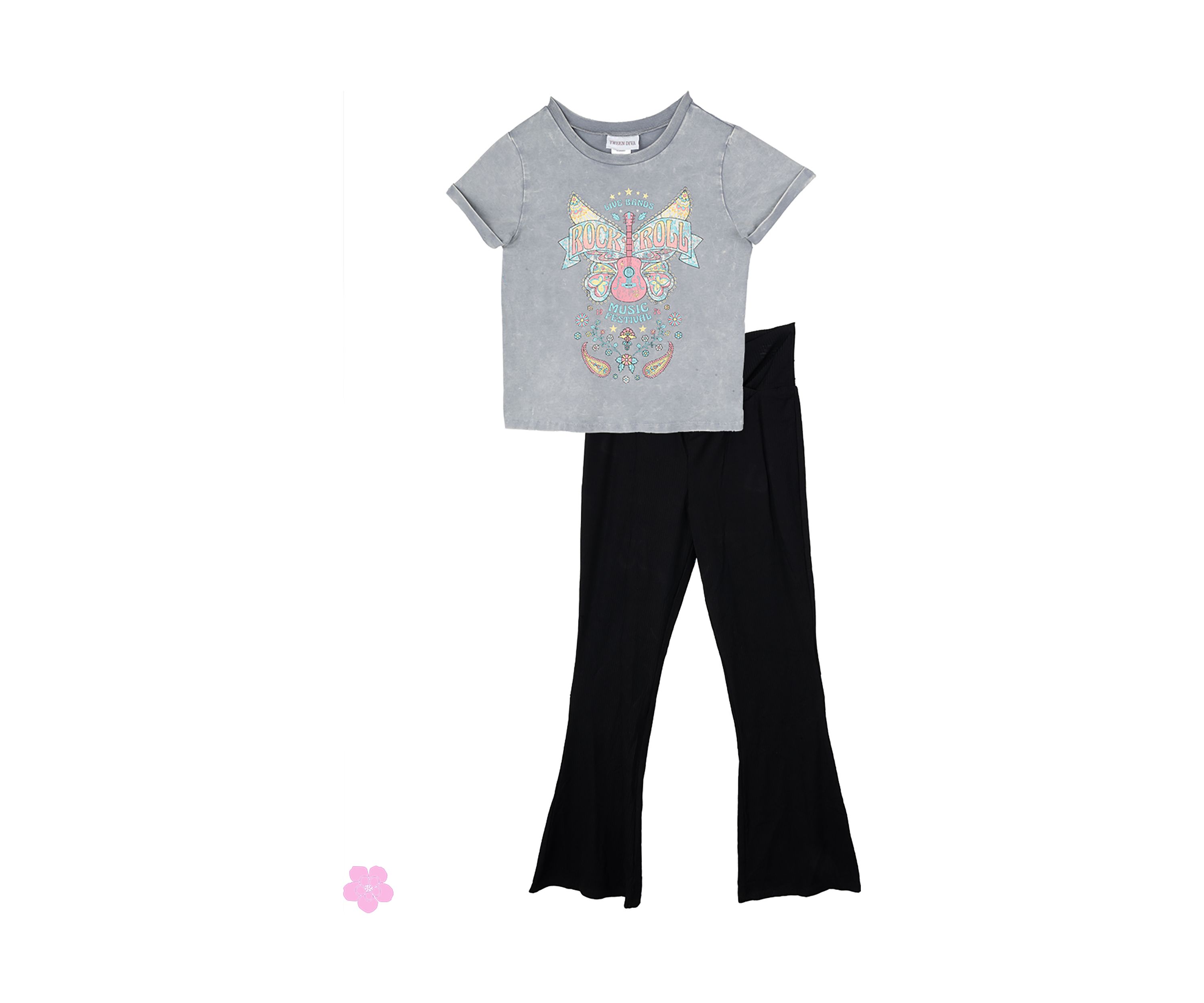 Girls 7-16 Butterfly Graphic Set 