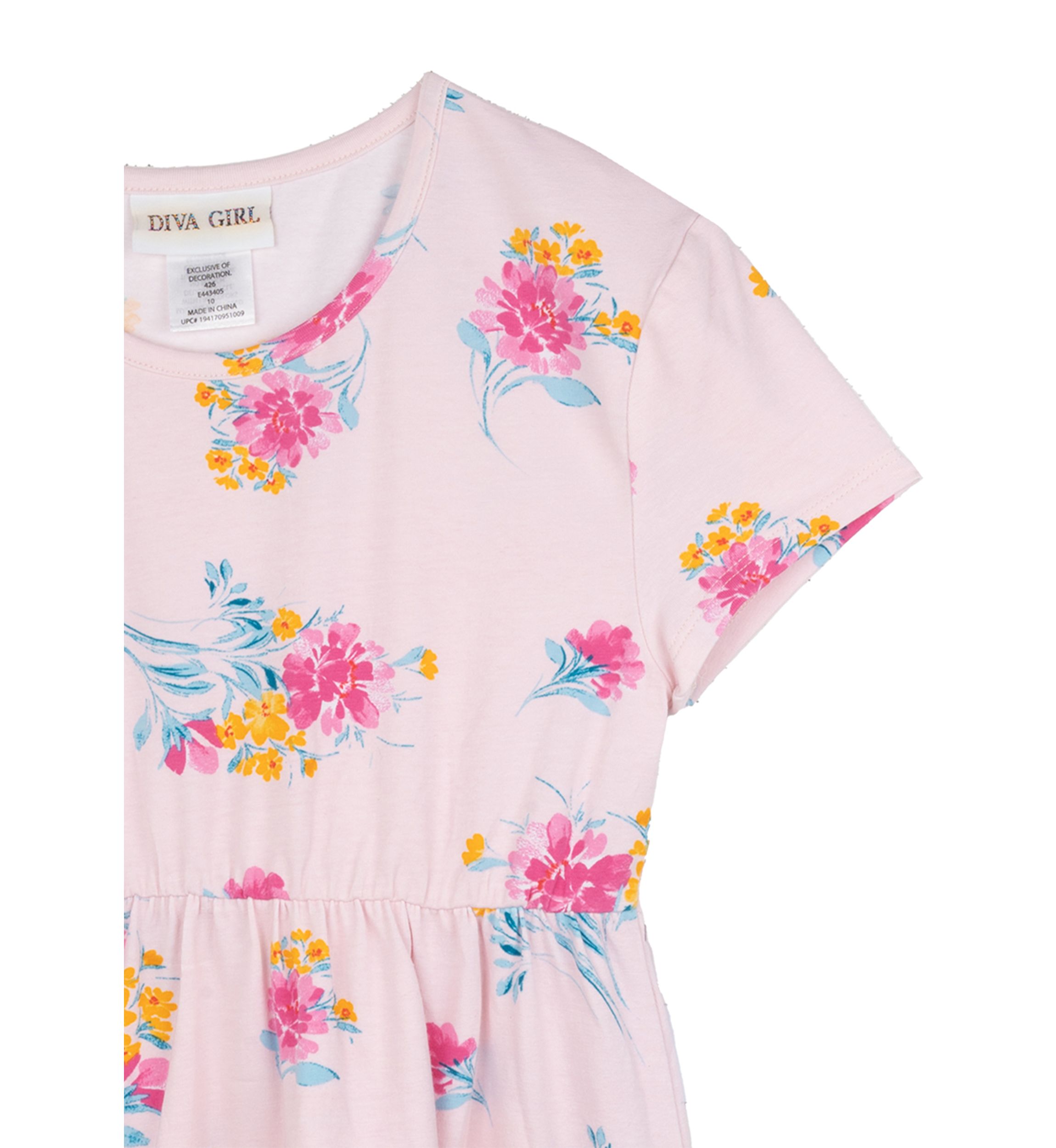 Girls 7-16 Pink Floral Dress