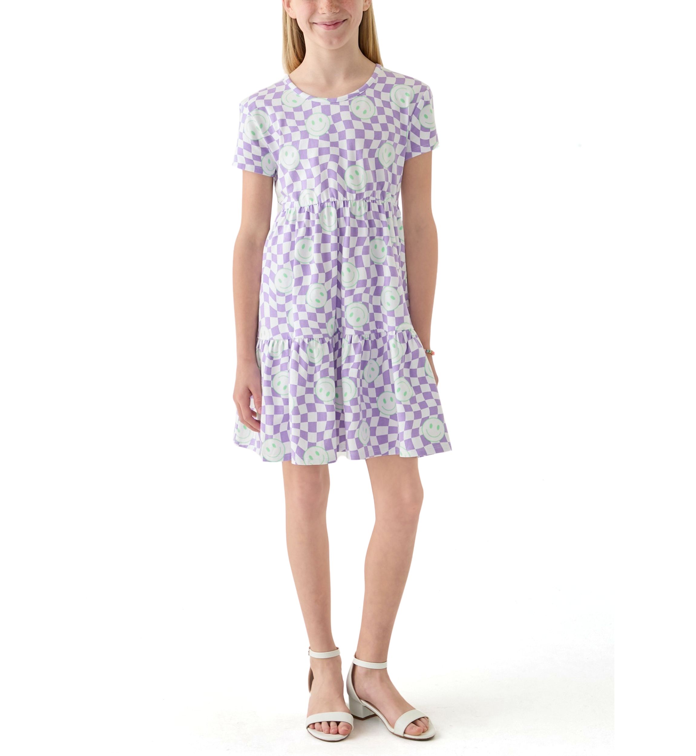 Girls 7-16 Checker Print Dress