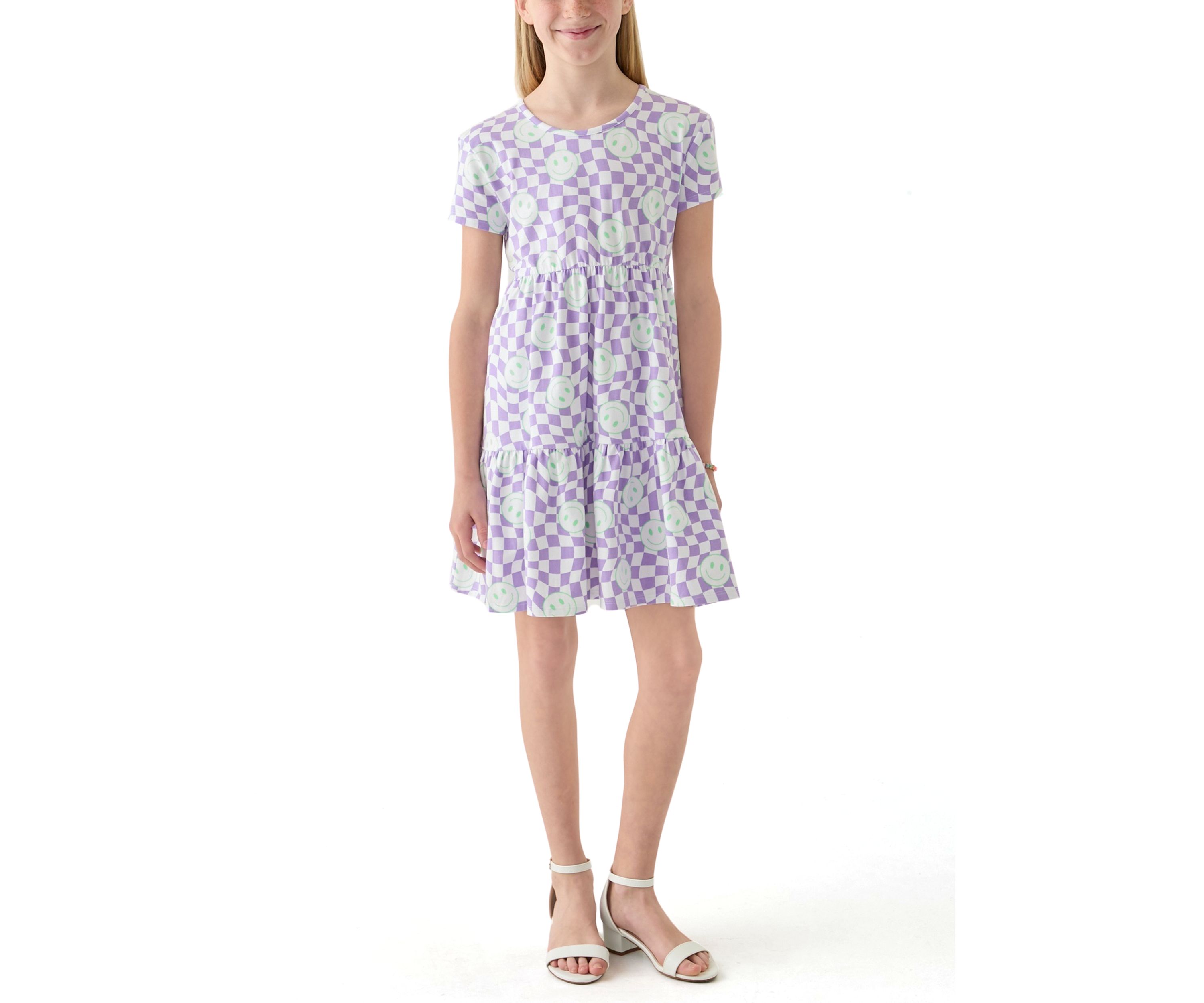 Girls 7-16 Checker Print Dress
