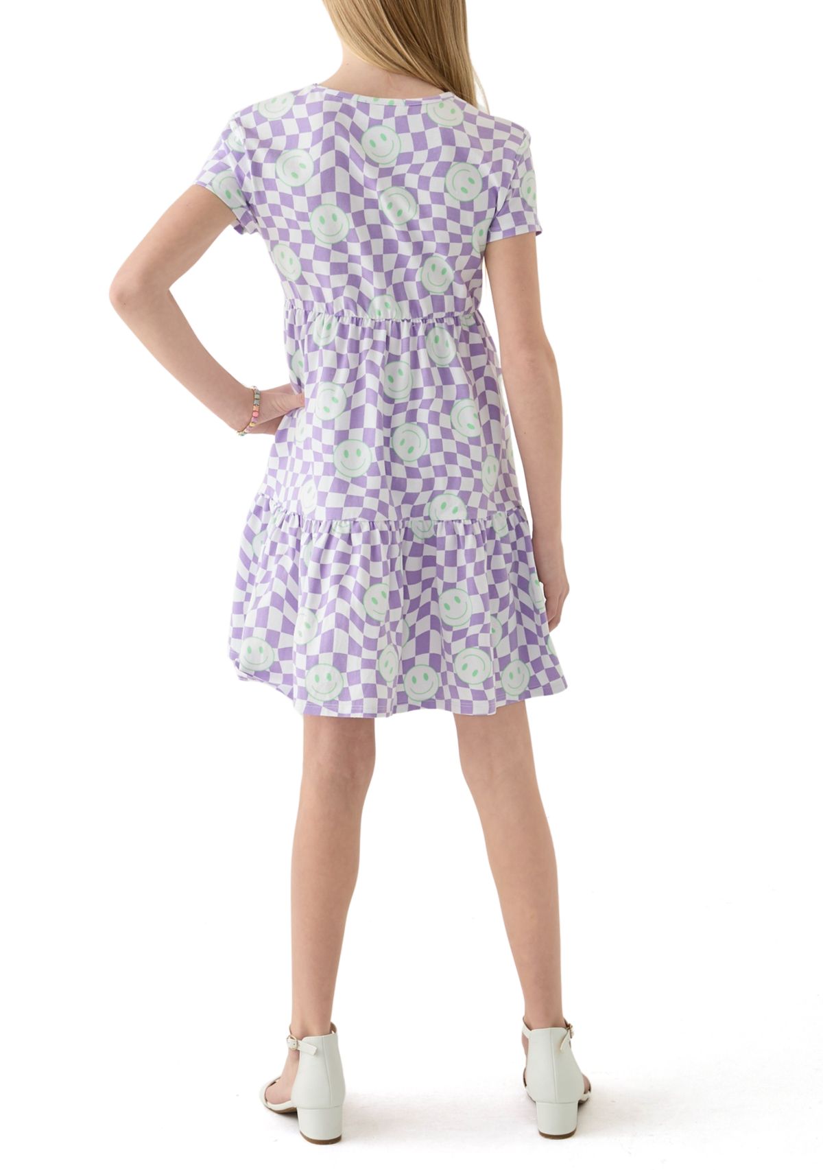 Girls 7-16 Checker Print Dress