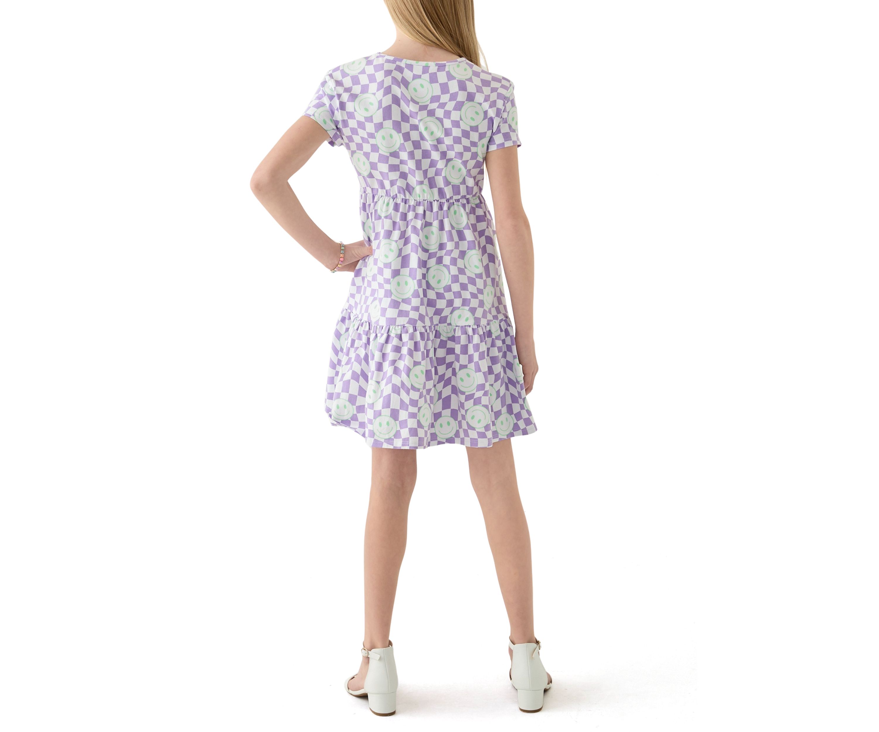 Girls 7-16 Checker Print Dress